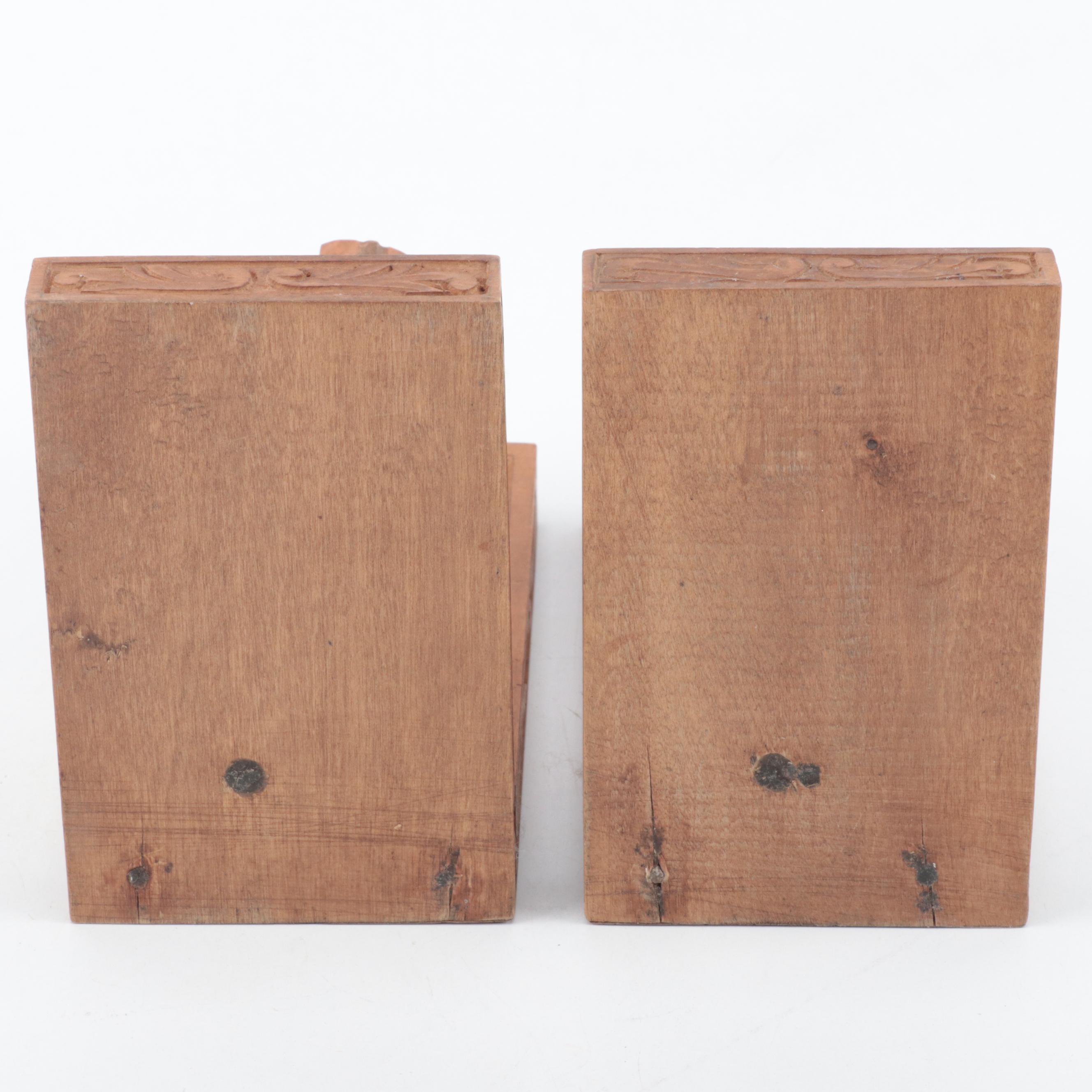 Ouro Don Quixote and Sancho Panza Hand Carved Spanish Wooden Bookends