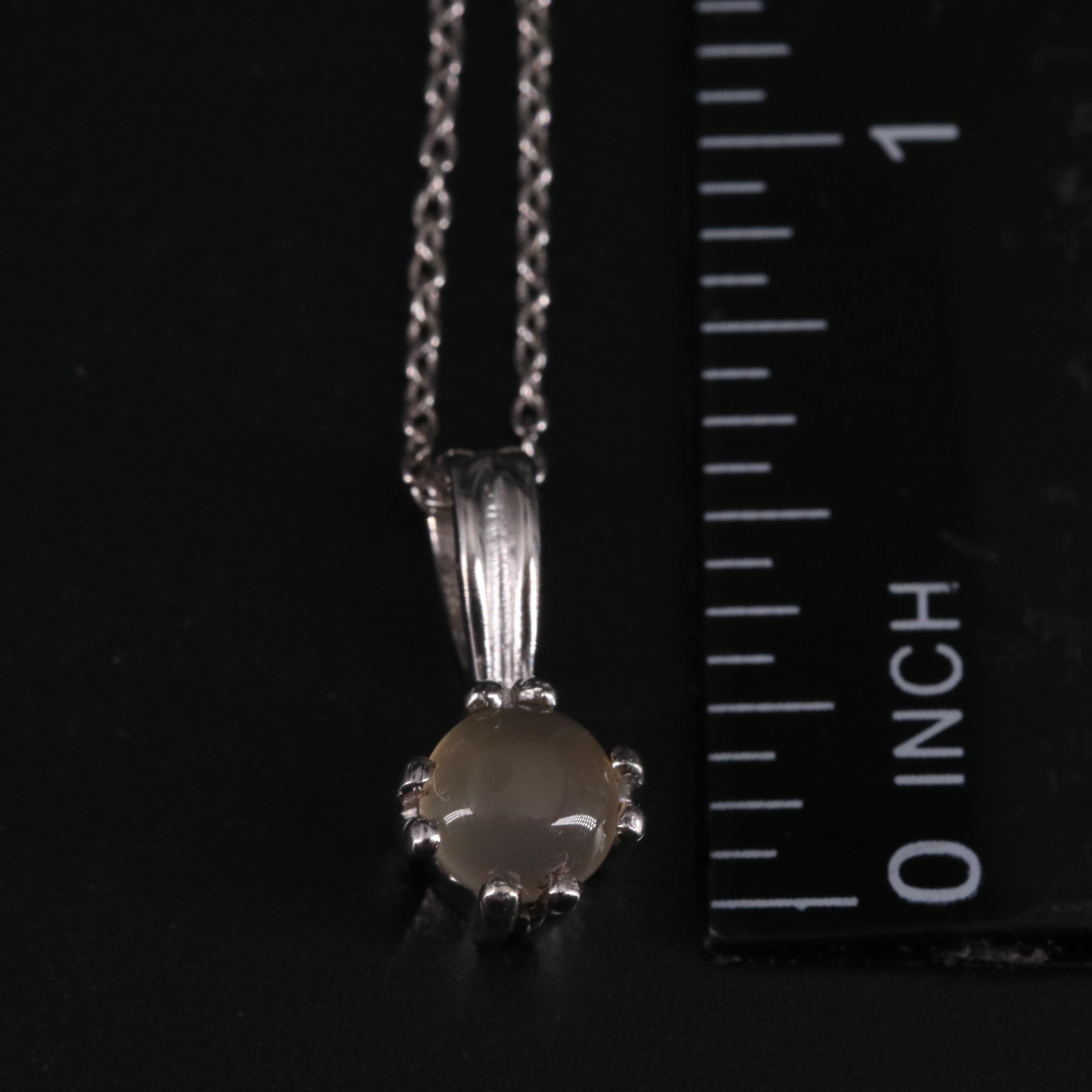 Sterling Moonstone Pendant Necklace