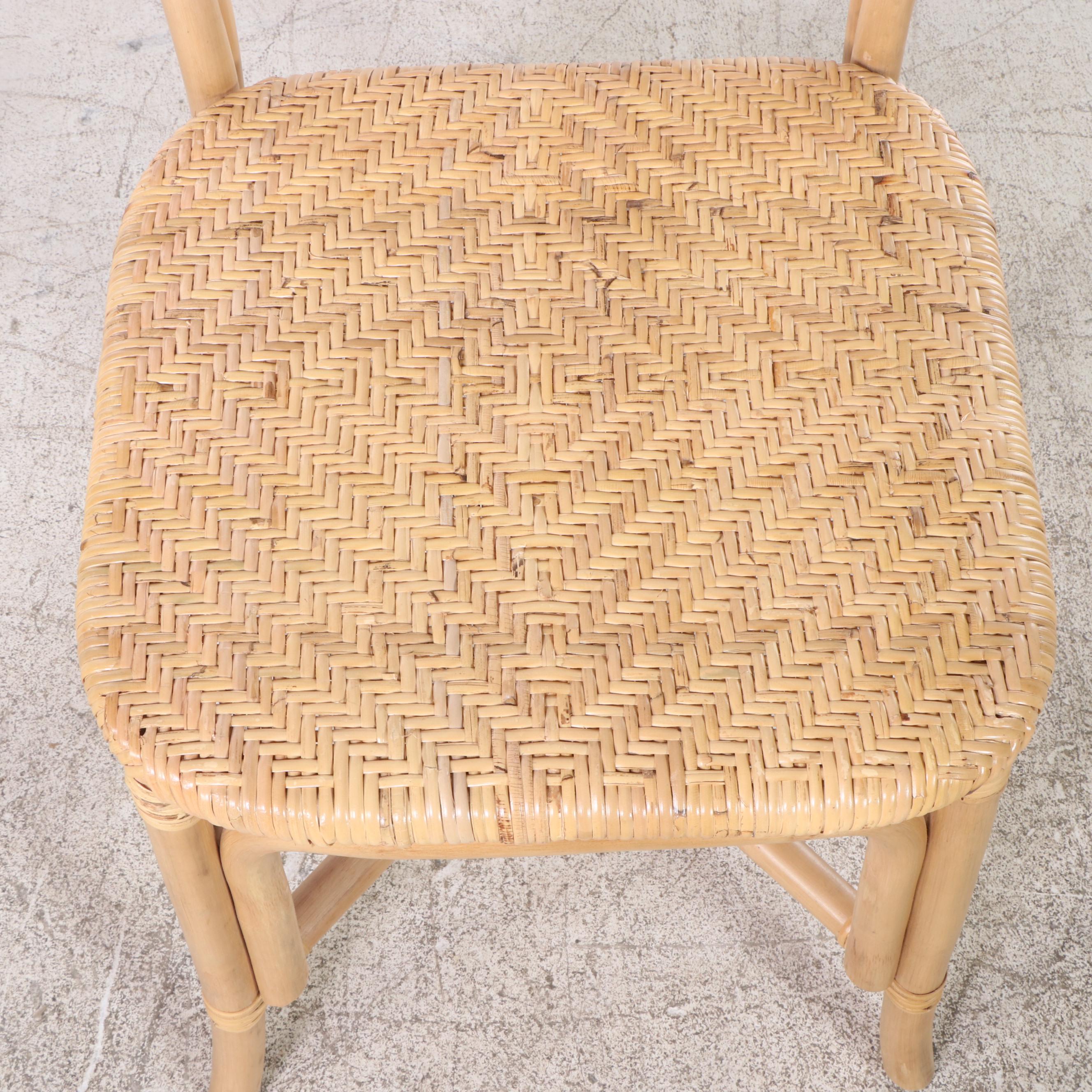 Set of Four Threshold with Studio McGee Interlaken Rattan Woven Dining Chairs
