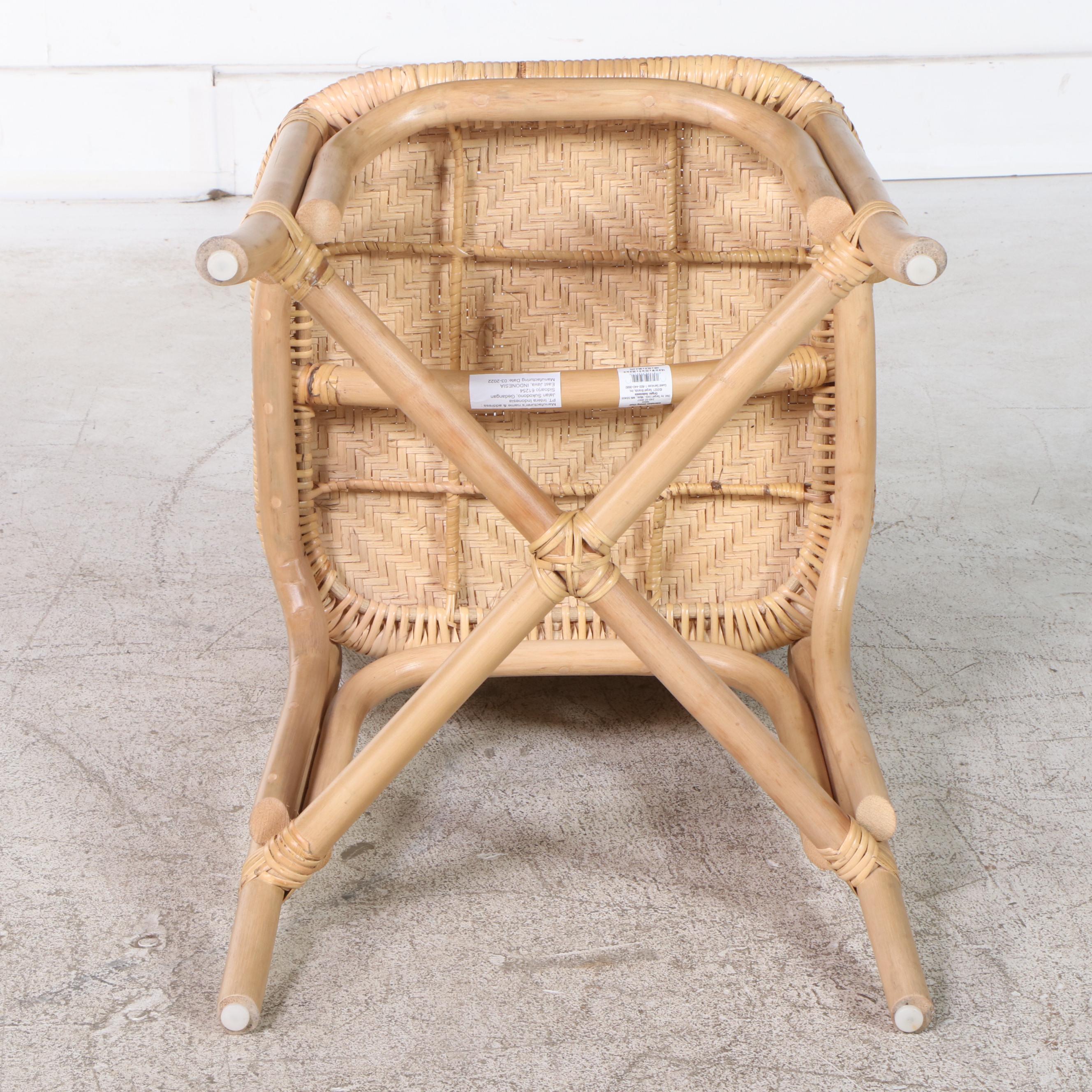 Set of Four Threshold with Studio McGee Interlaken Rattan Woven Dining Chairs