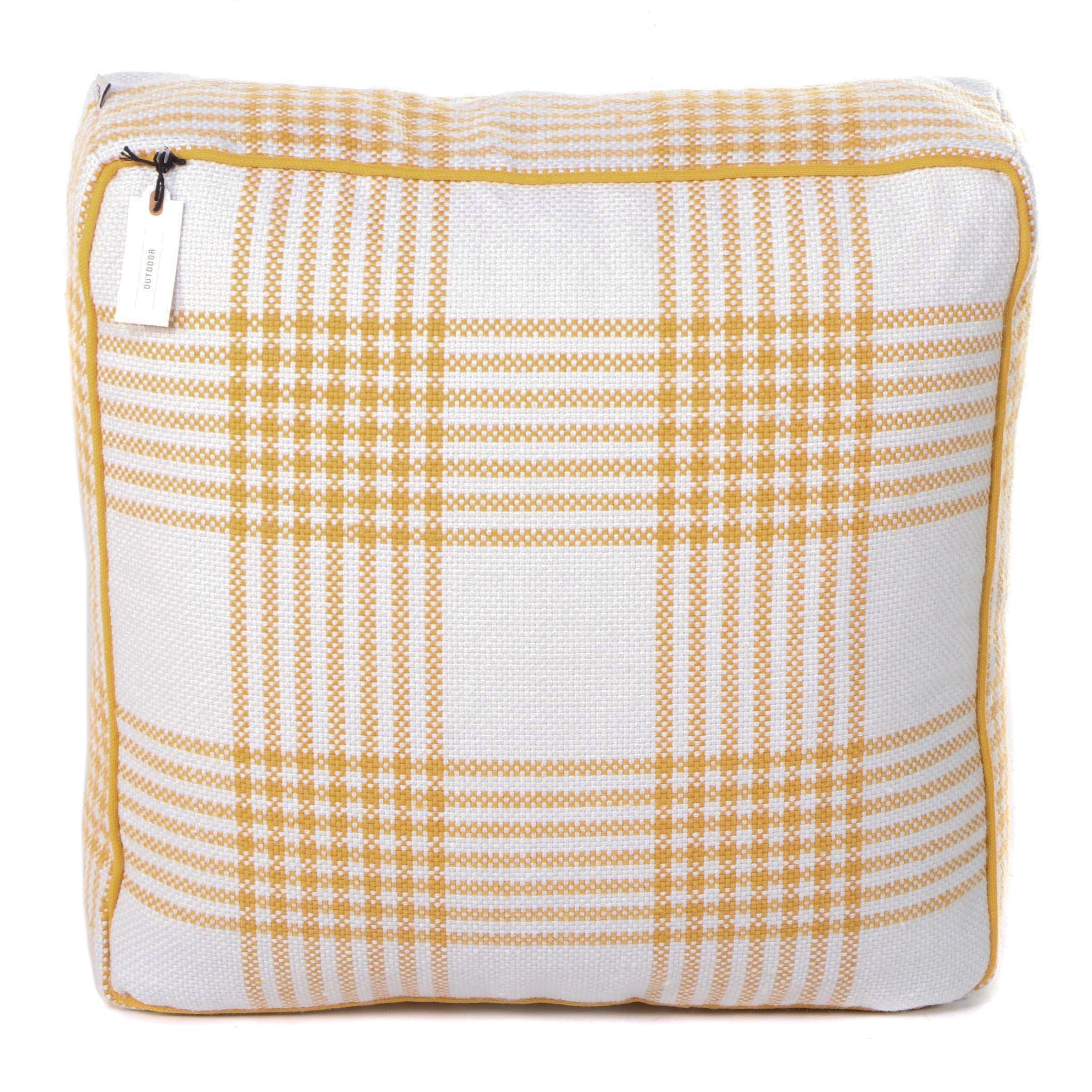 Set of Four Hearth & Hand with Magnolia Plaid Outdoor Floor Cushions