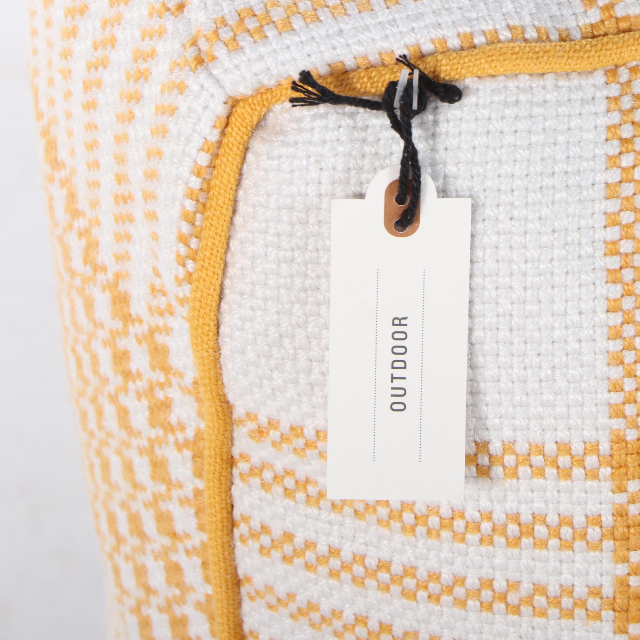 Set of Four Hearth & Hand with Magnolia Plaid Outdoor Floor Cushions