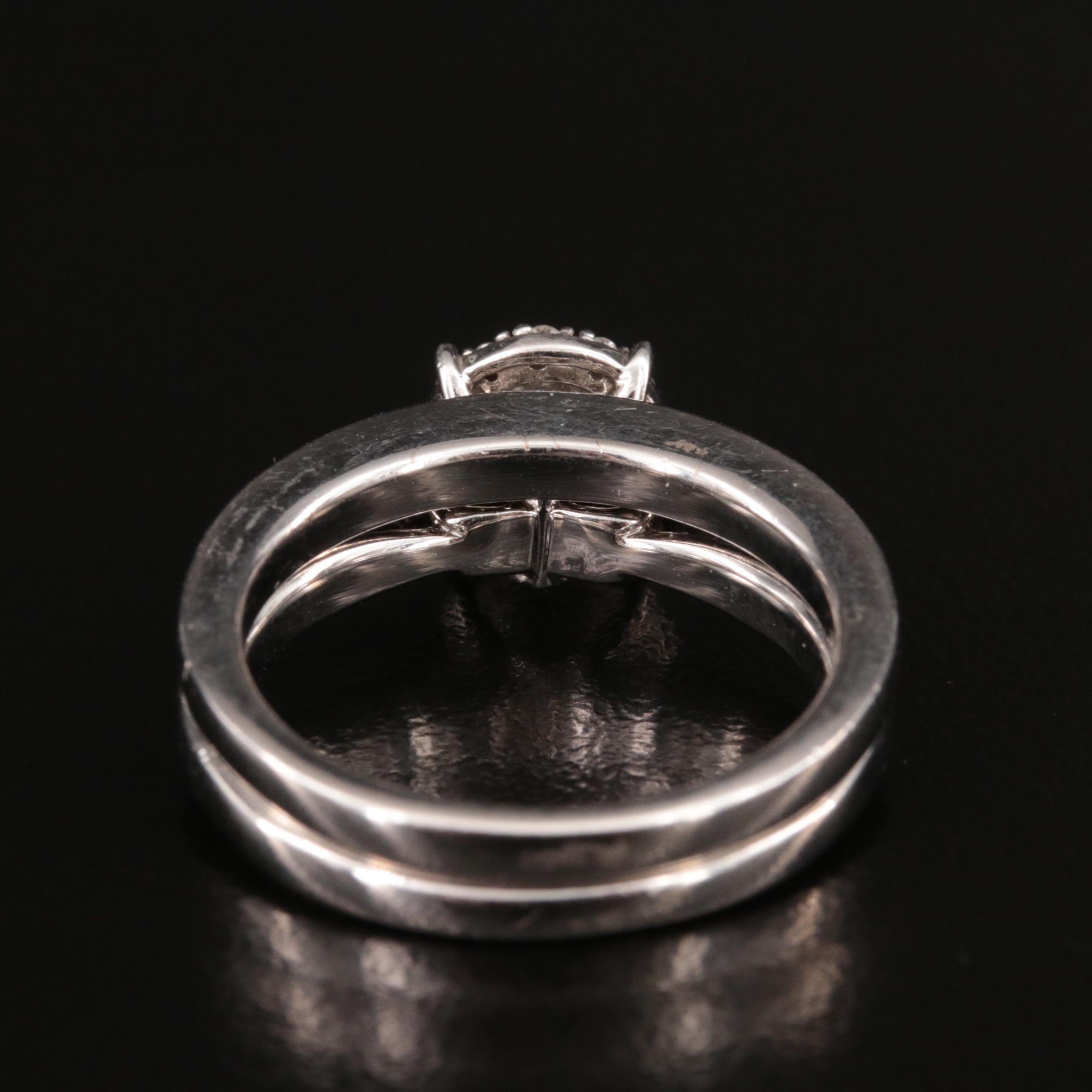 Sterling Diamond Ring and Band Set