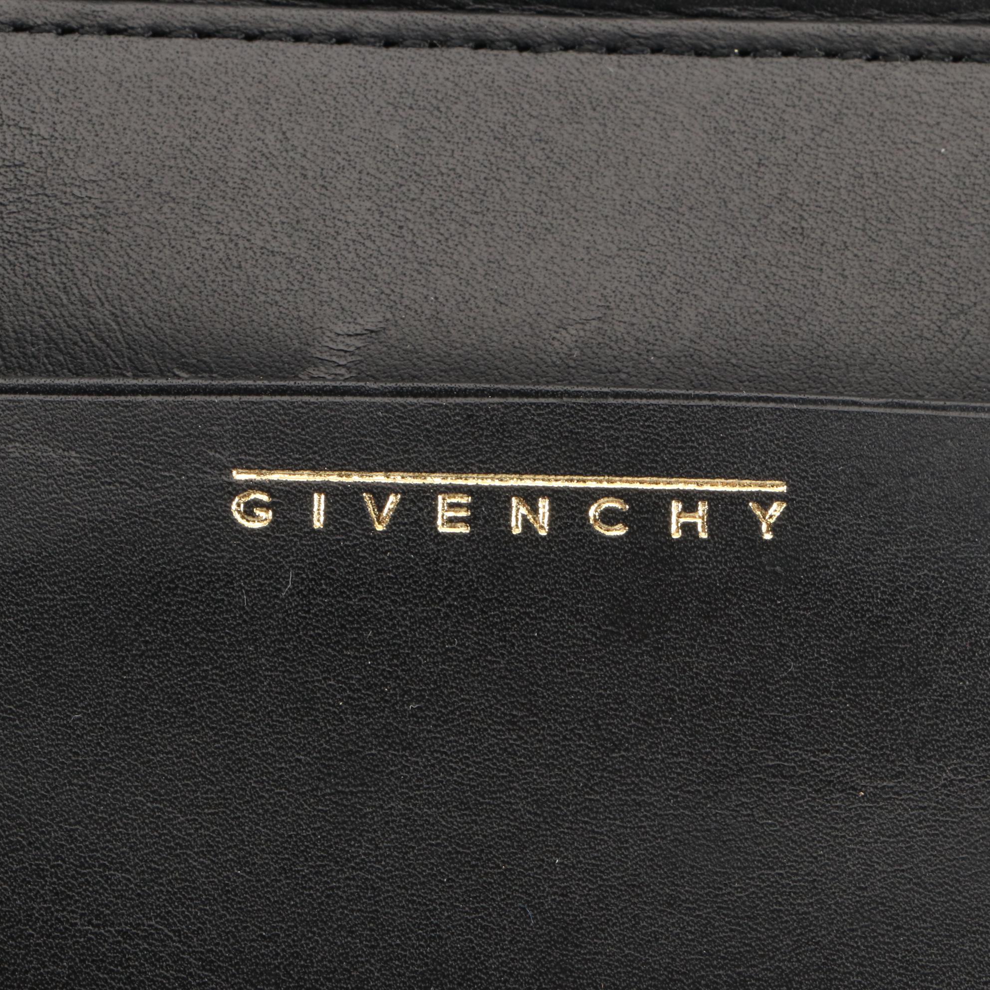 Givenchy Compact Kisslock Wallet in Black Smooth Leather
