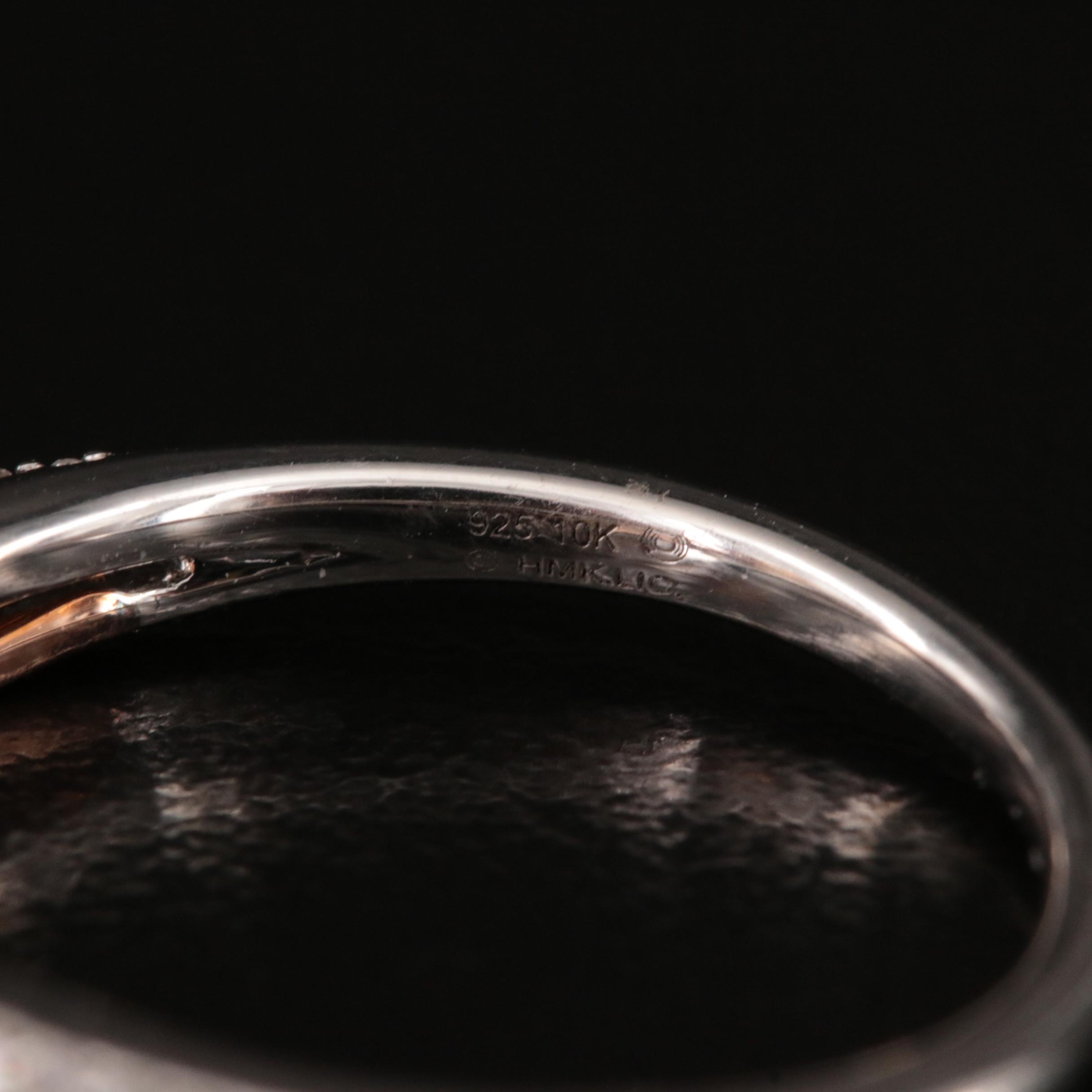 Hallmark Sterling Diamond Heart Ring with 10K Rose Gold Accents