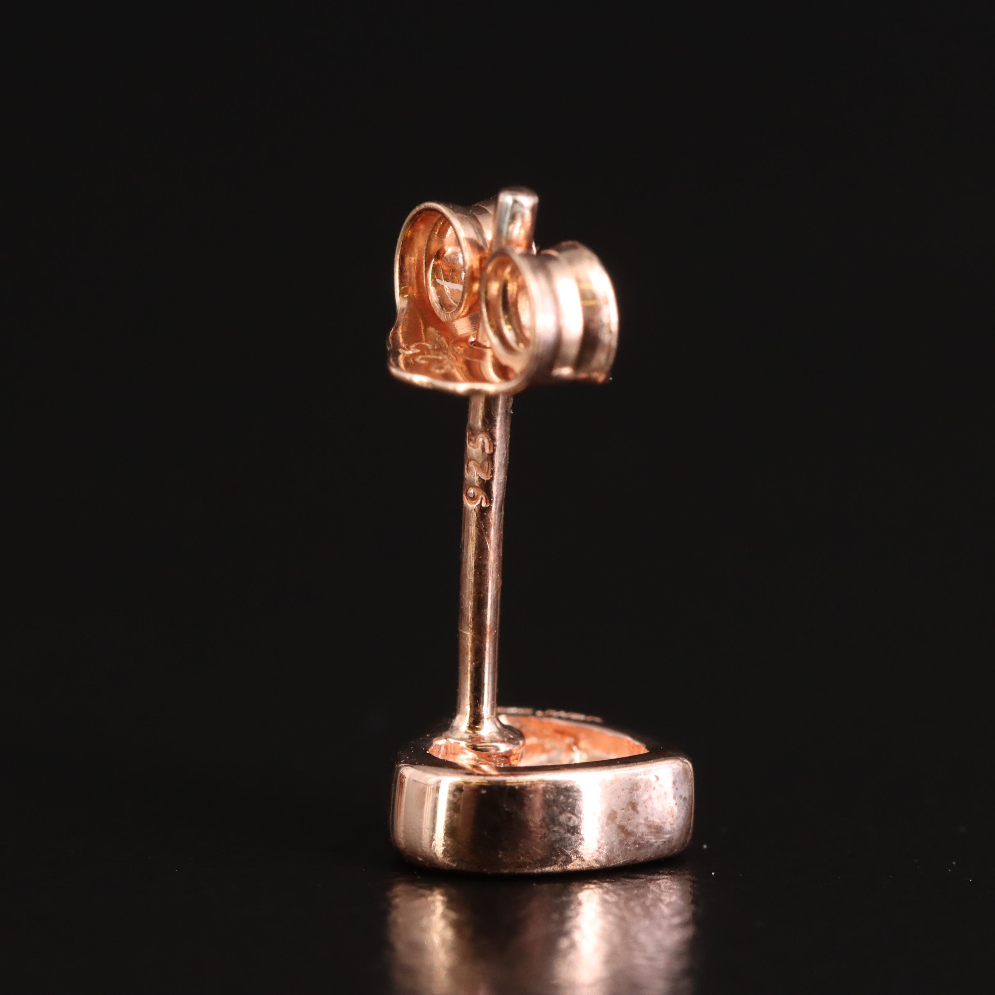 Sterling Diamond Heart Stud Earrings