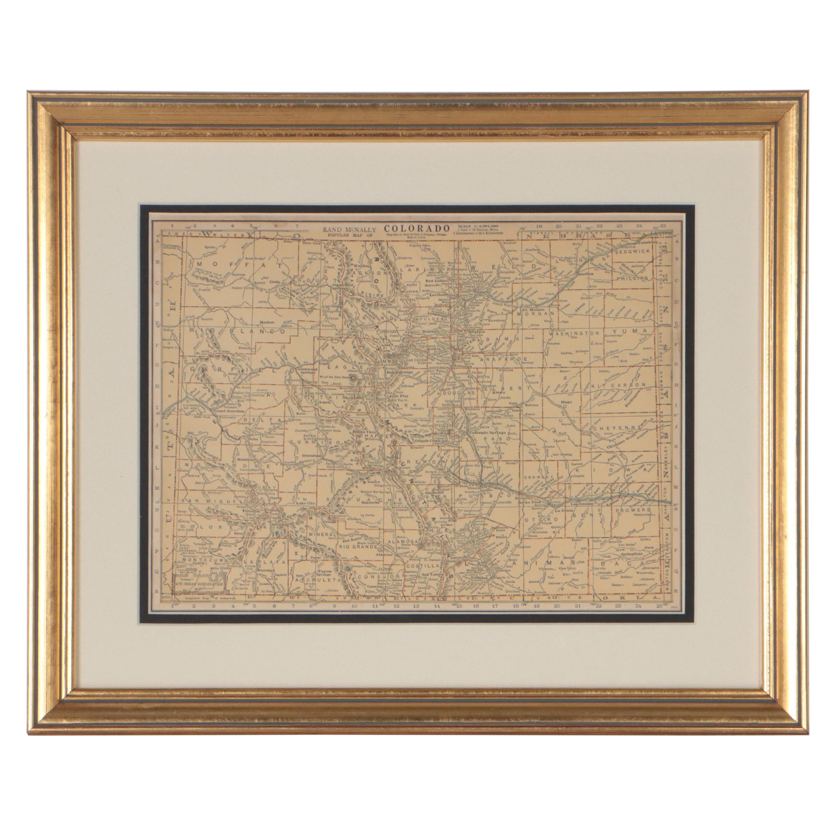 Rand, McNally & Co. Wax Engraving Map of Colorado, Circa 1898