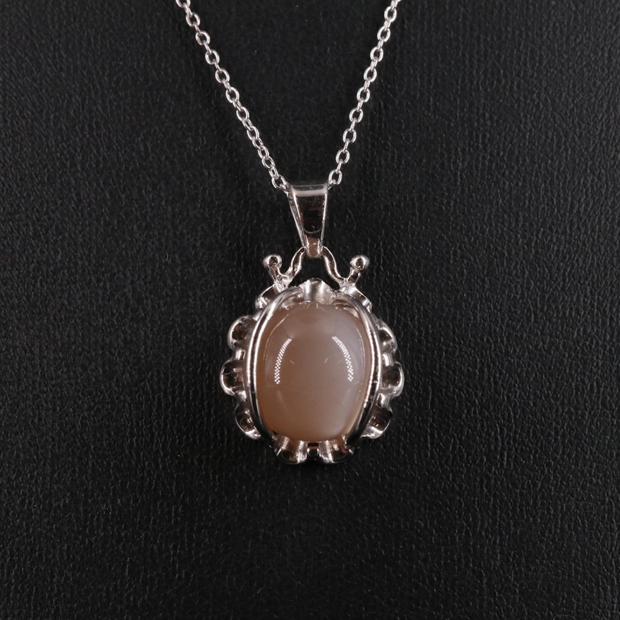 Sterling Moonstone Pendant Necklace