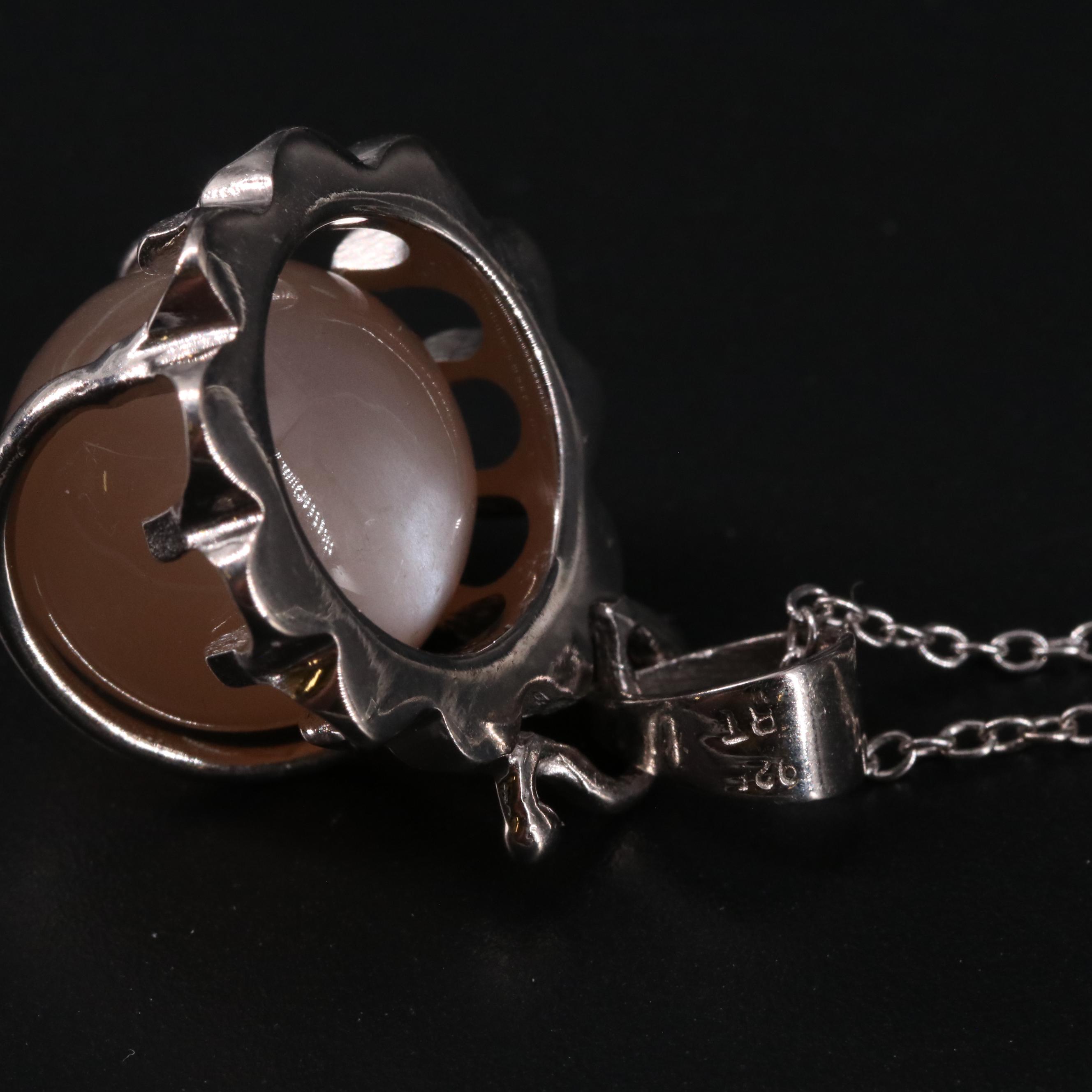 Sterling Moonstone Pendant Necklace