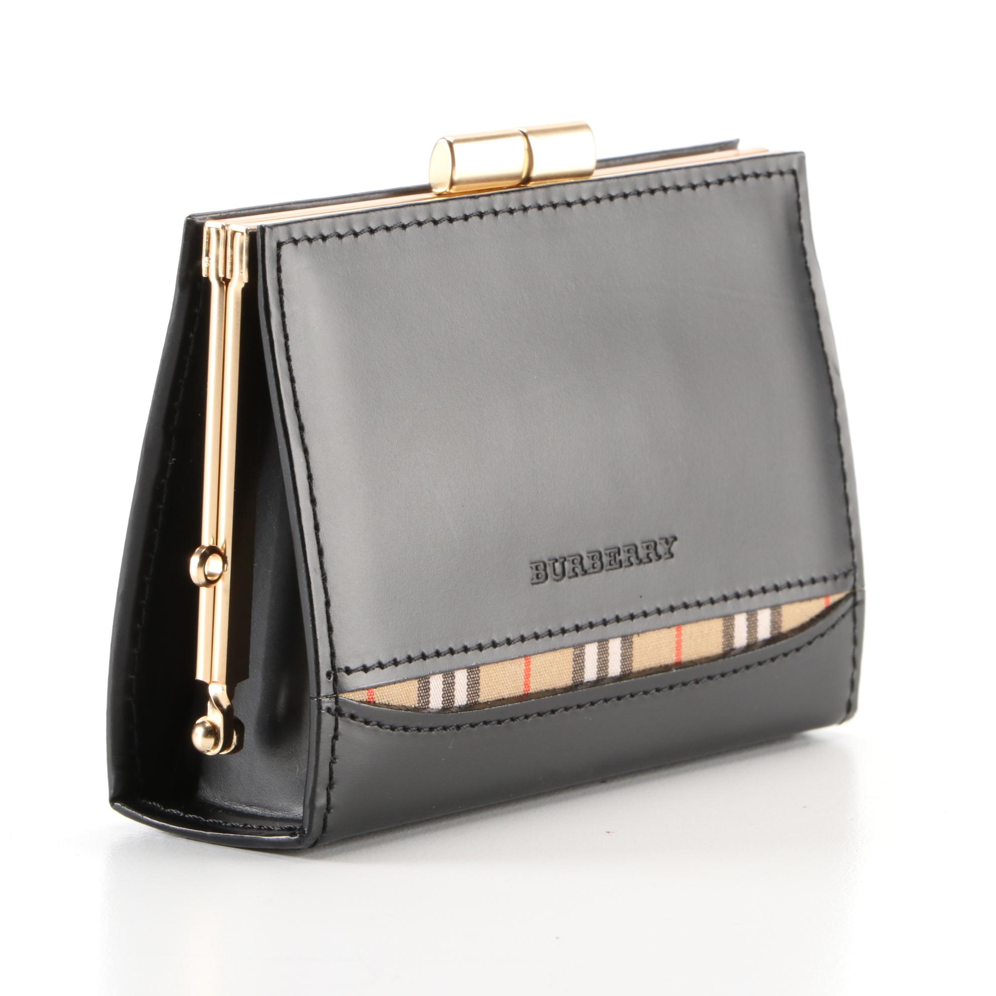 Burberry Kisslock Coin Card Case with Nova Check