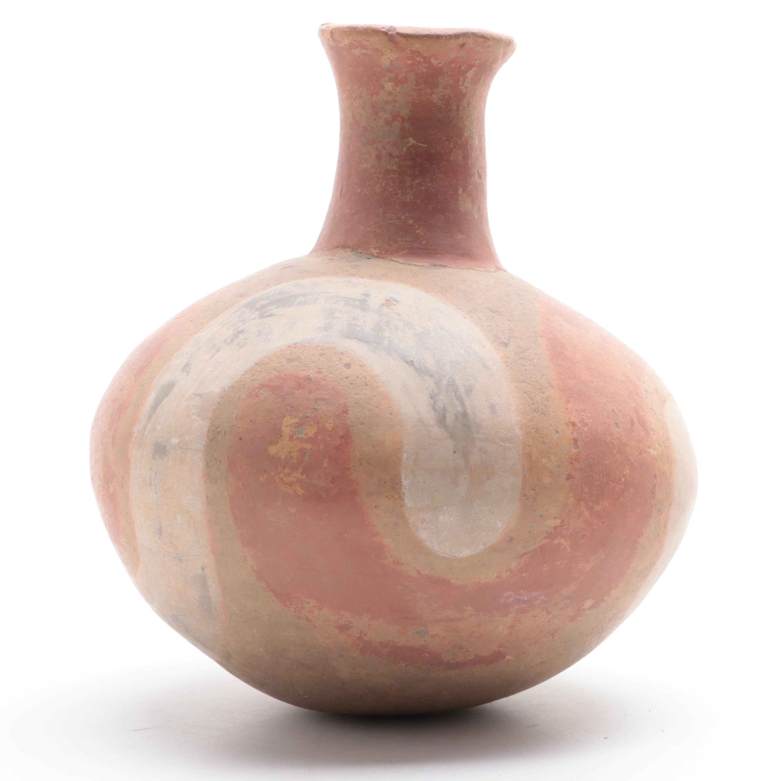 Quapaw Earthenware Swirl Design Water Vessel