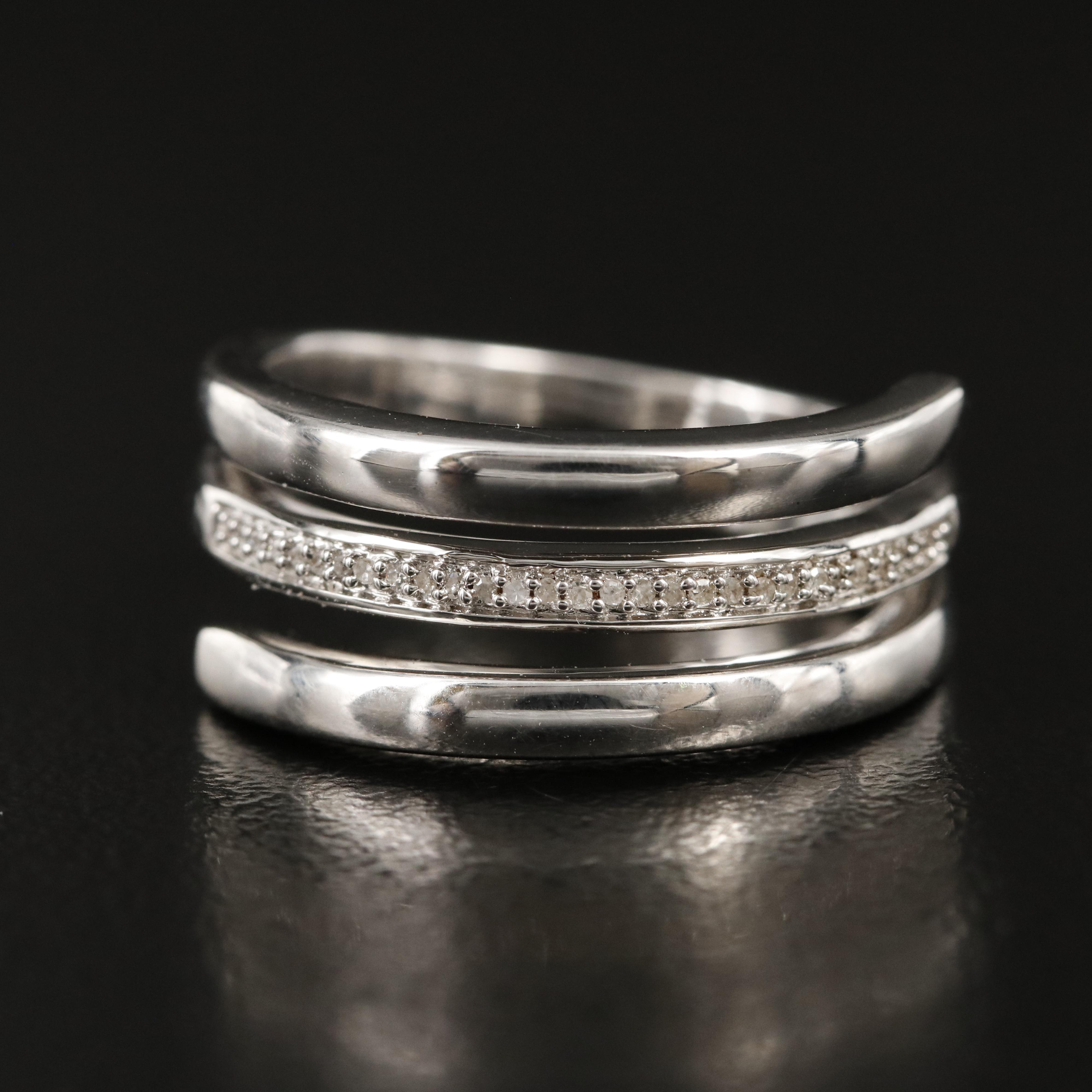 Sterling Diamond Wrap Style Ring