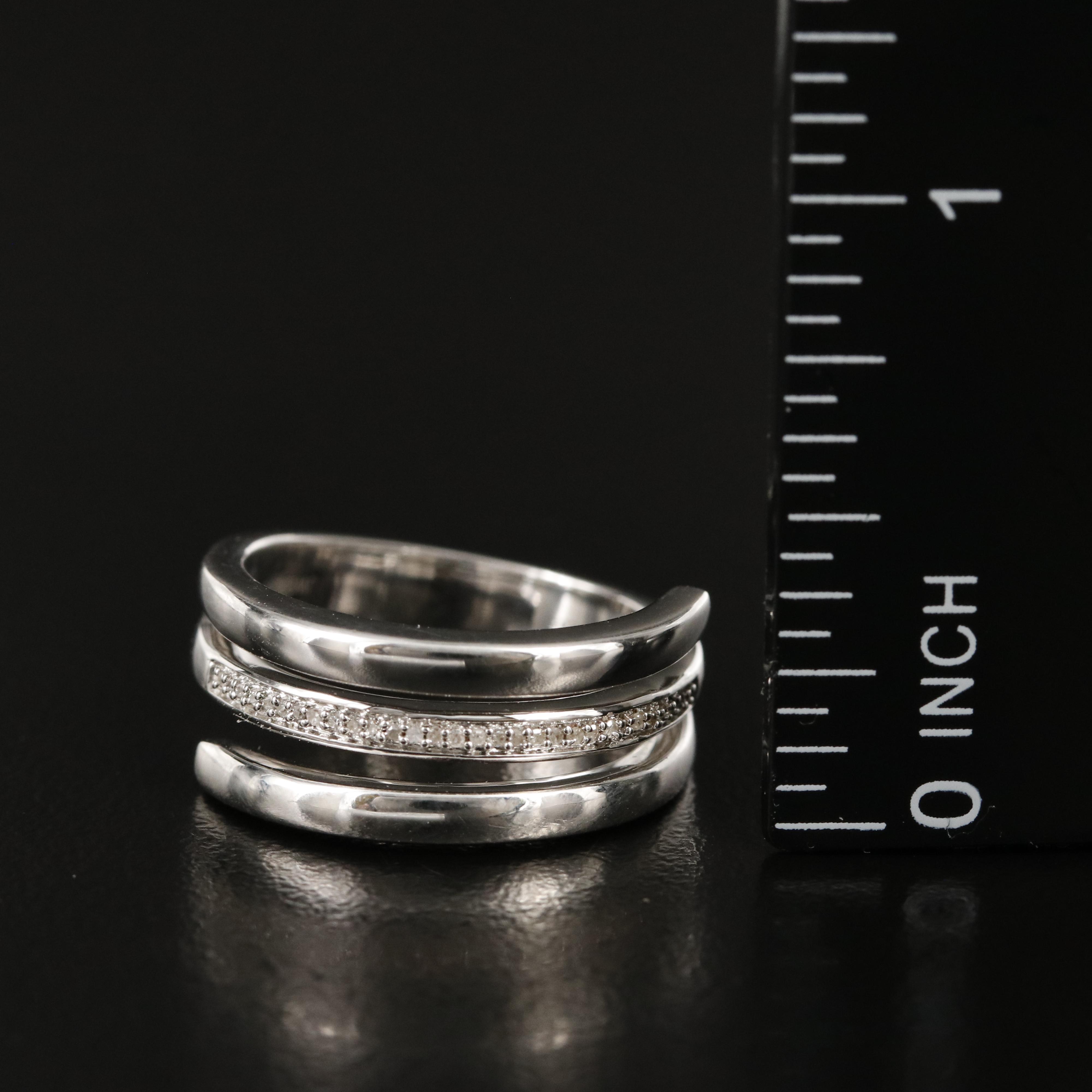 Sterling Diamond Wrap Style Ring