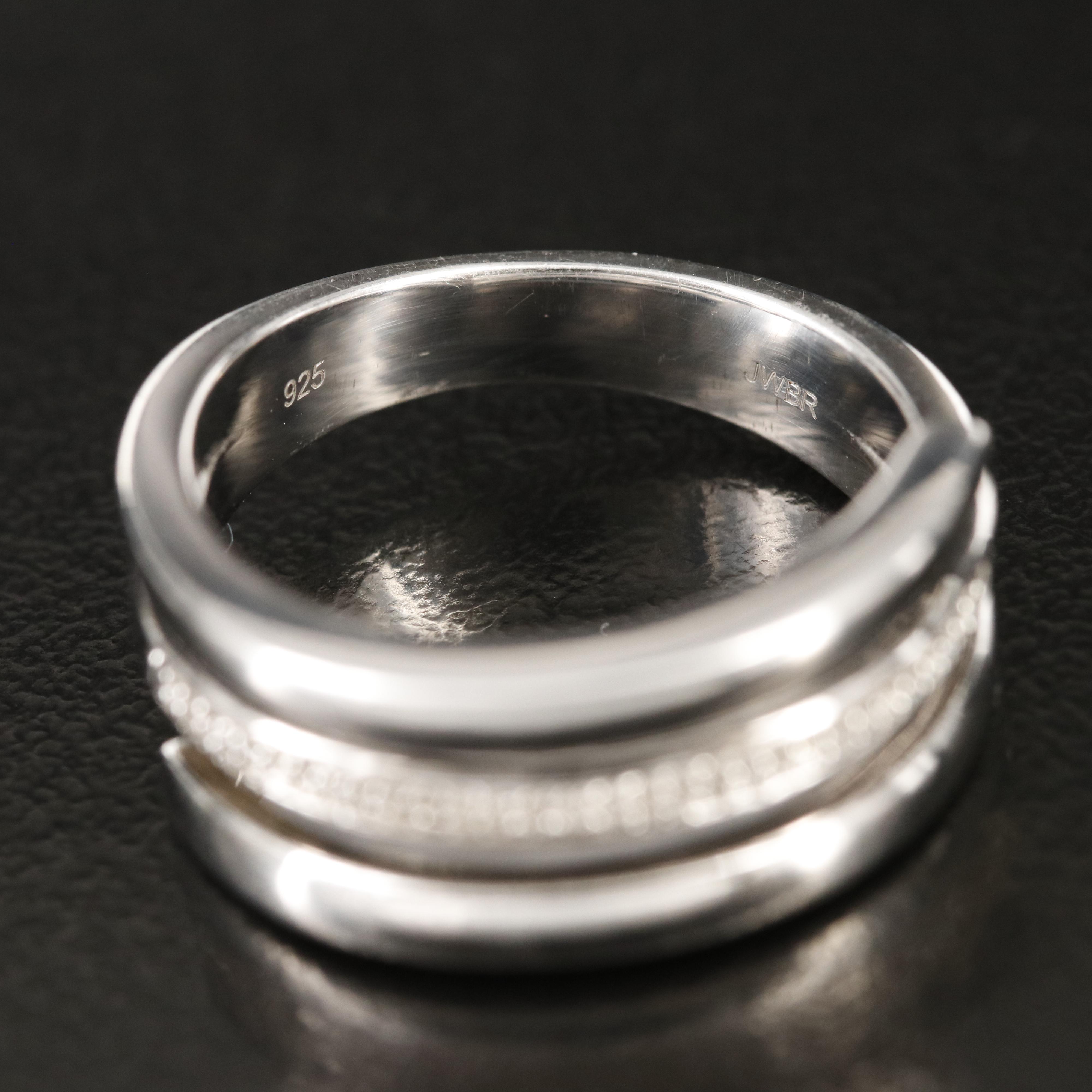 Sterling Diamond Wrap Style Ring