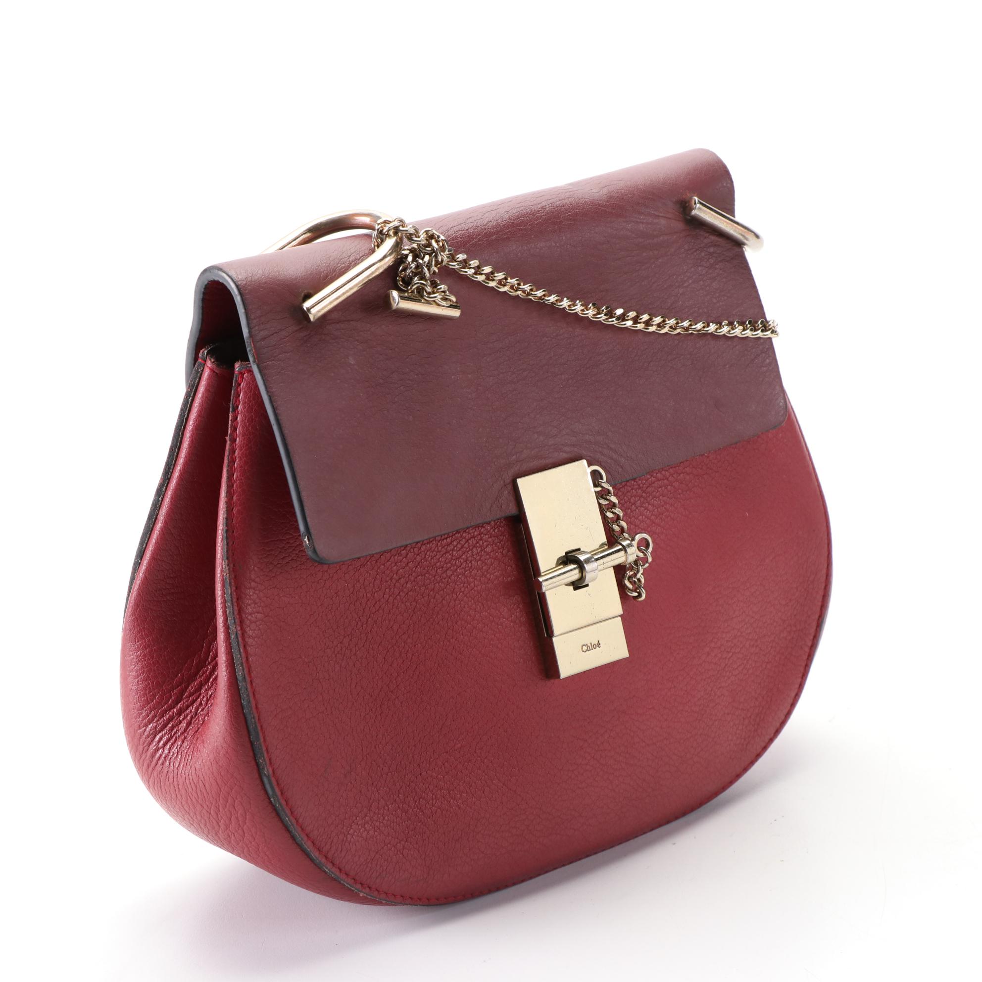 Chloé Drew Crossbody Bag in Bi-Color Grained Leather
