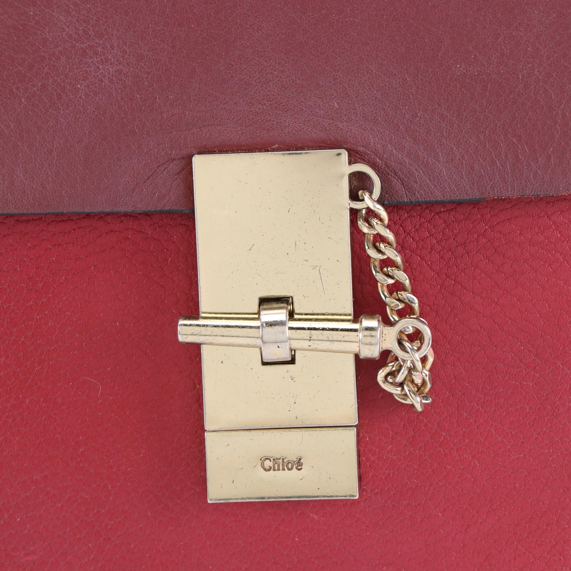 Chloé Drew Crossbody Bag in Bi-Color Grained Leather