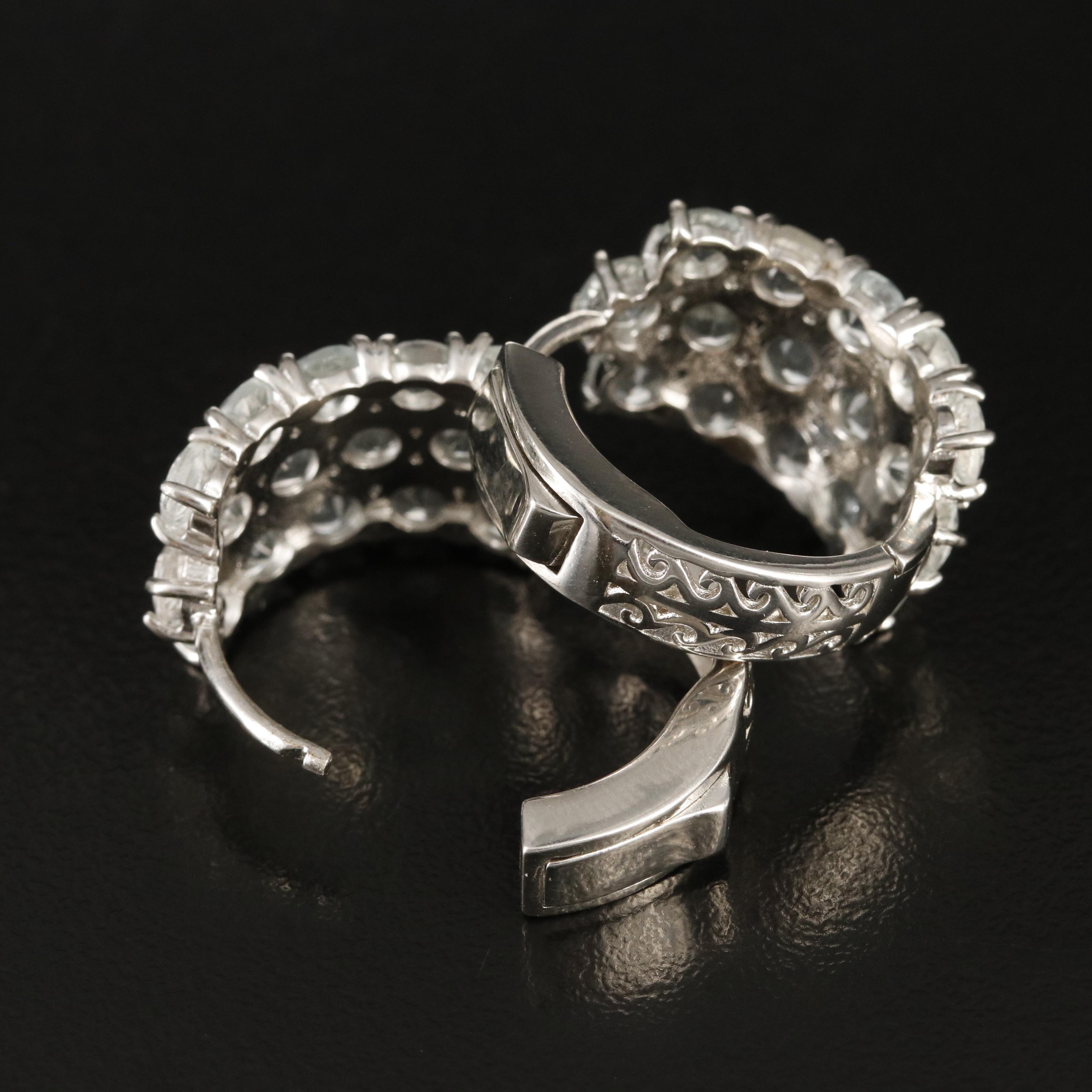 Sterling Goshenite Hoop Earrings