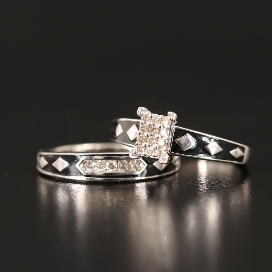 Sterling Diamond Ring and Band