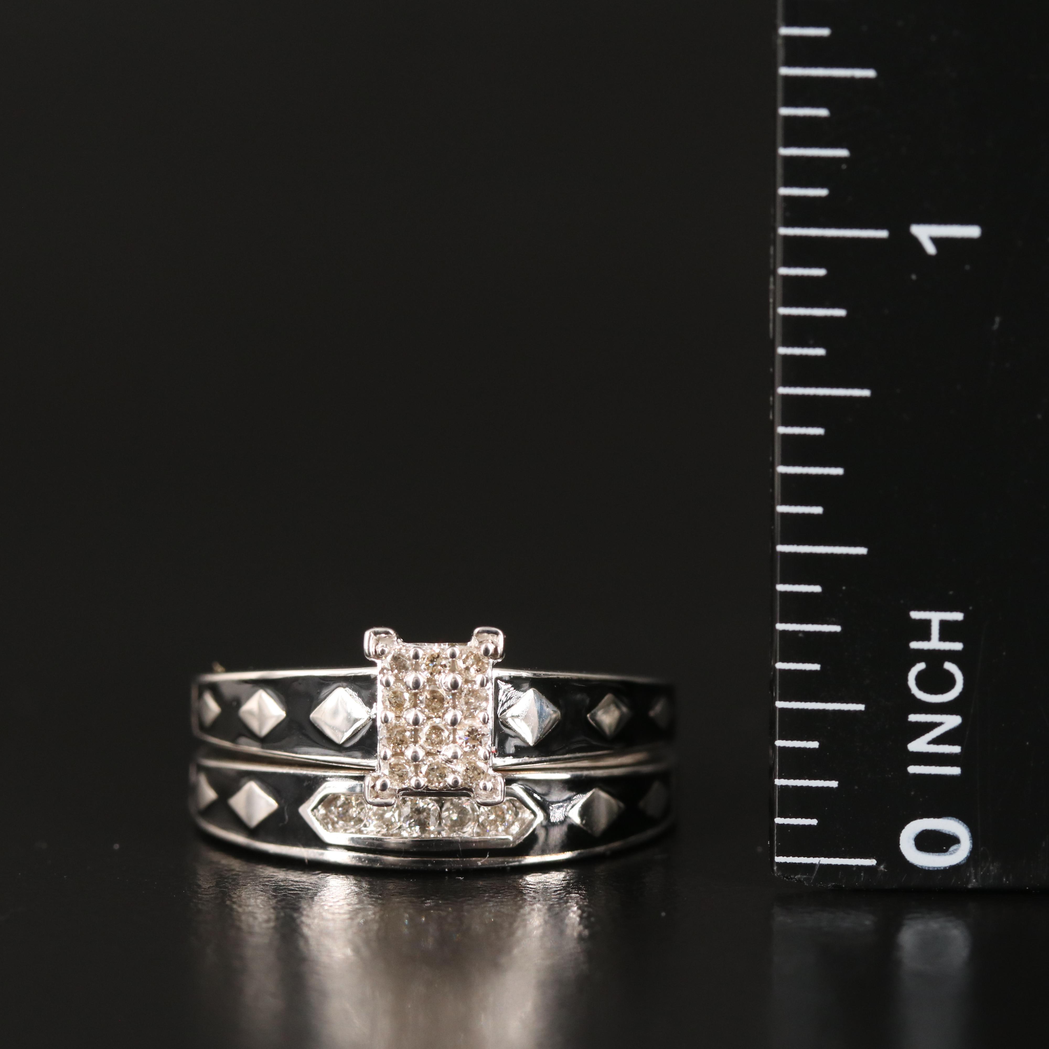 Sterling Diamond Ring and Band