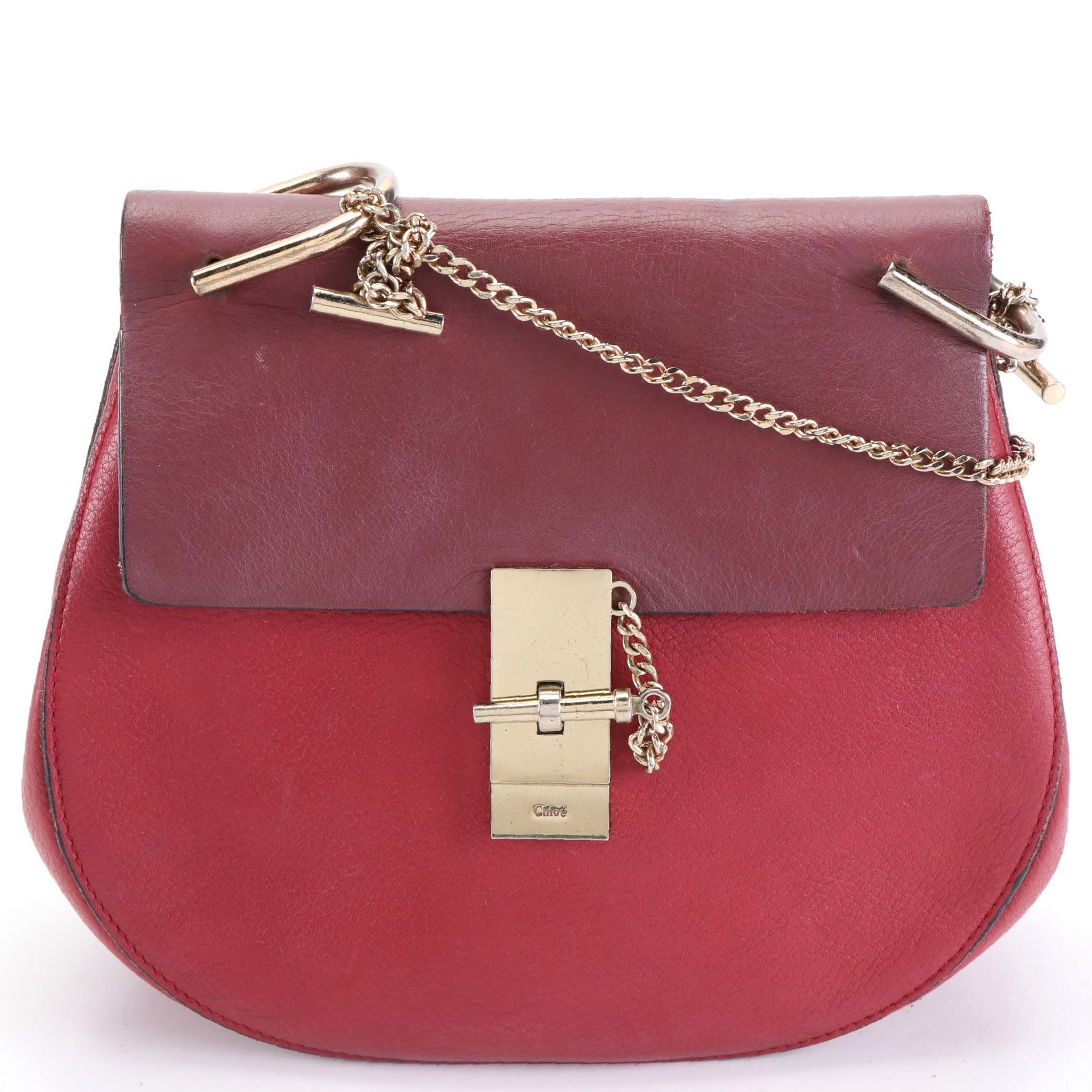 Chloé Drew Crossbody Bag in Bi-Color Grained Leather