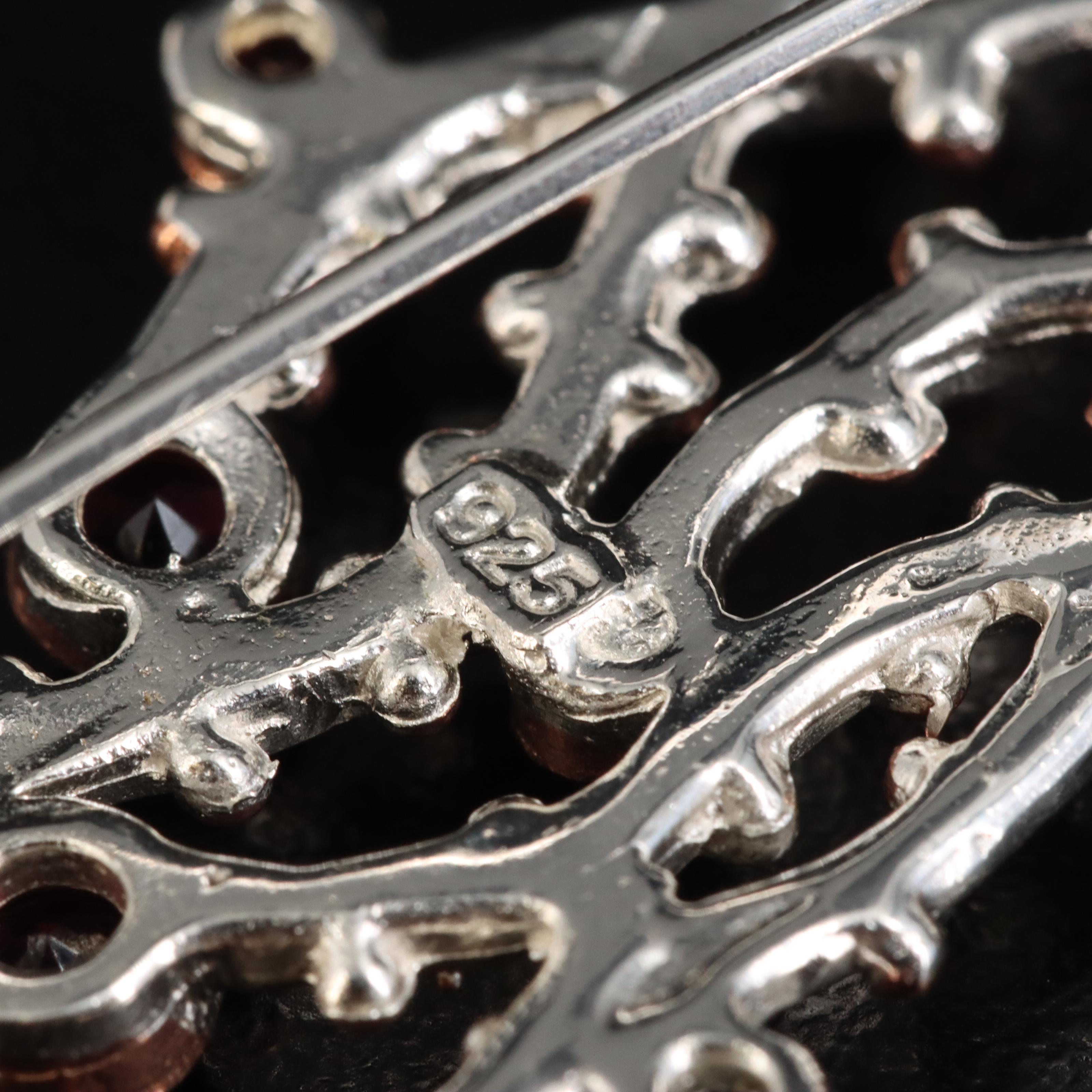 Sterling Abalone, Swiss Blue Topaz and Garnet Jellyfish Brooch