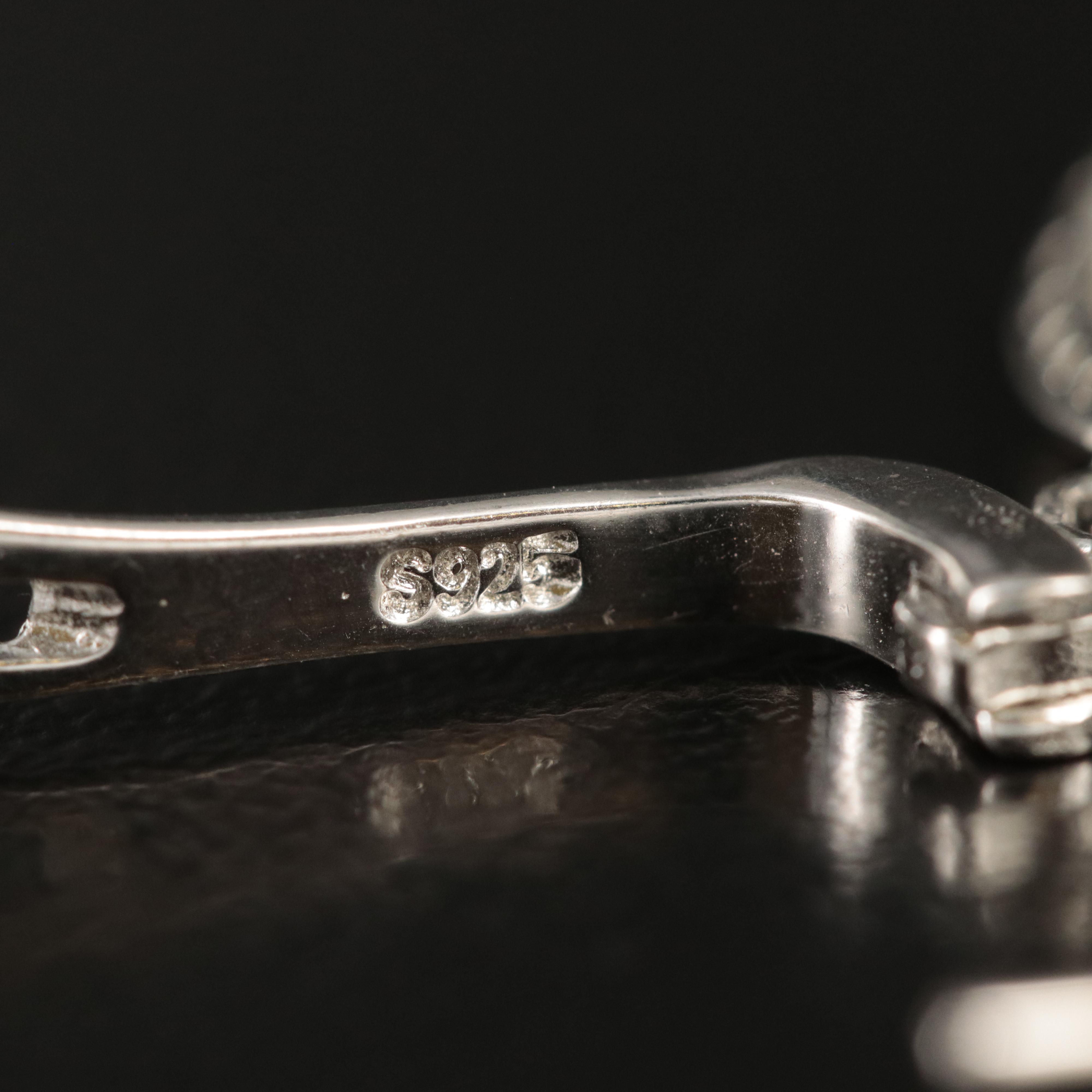 Sterling Emerald and Spinel Earrings