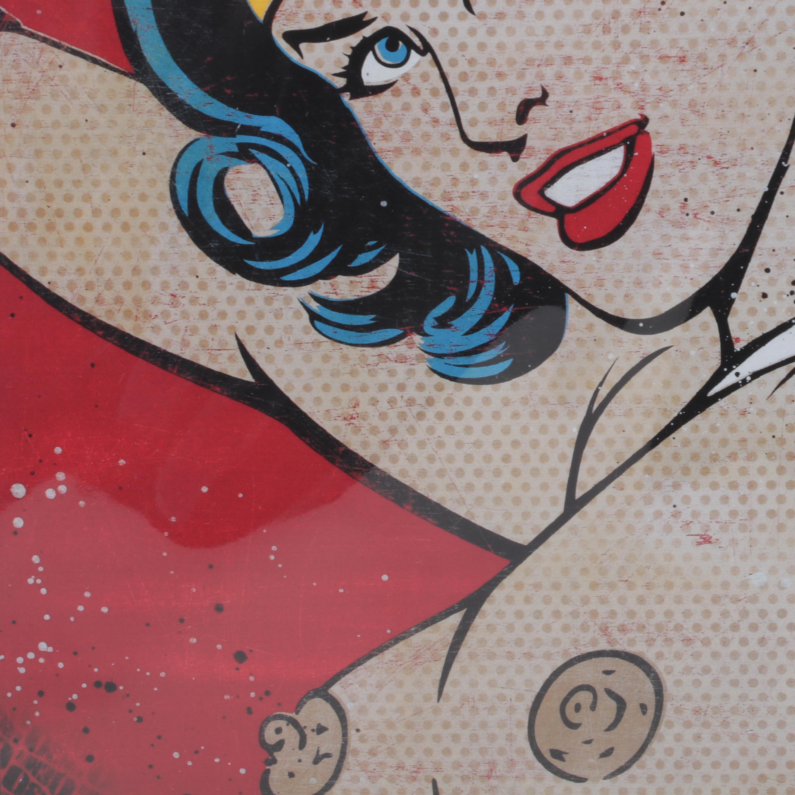 Denial Pop Art Giclée "Burn Your Wonder Bra!," 21st Century