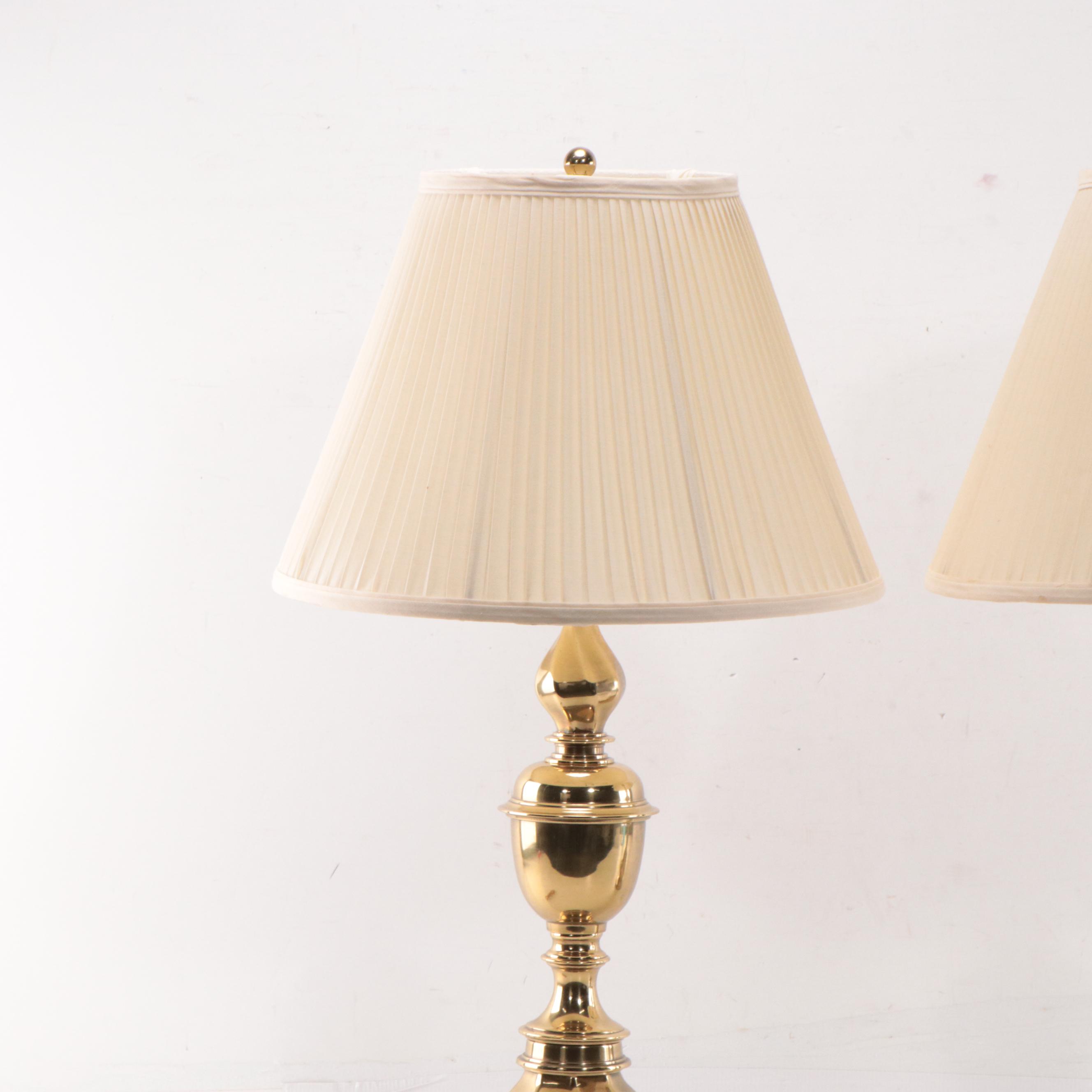 Pair of Spun Brass Neoclassical Style Table Lamps