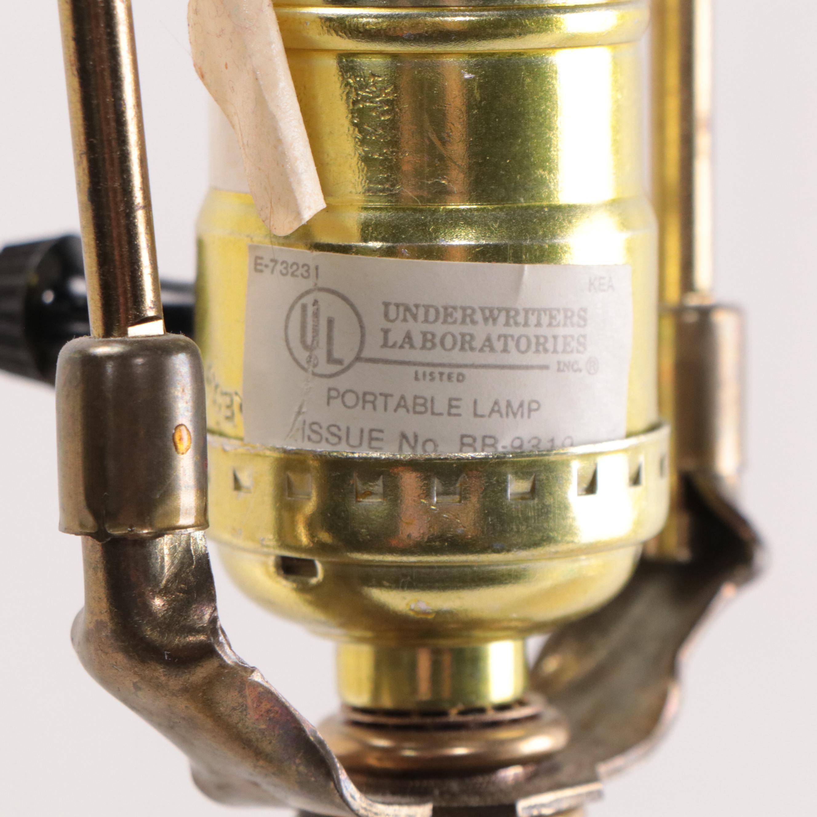 Pair of Spun Brass Neoclassical Style Table Lamps