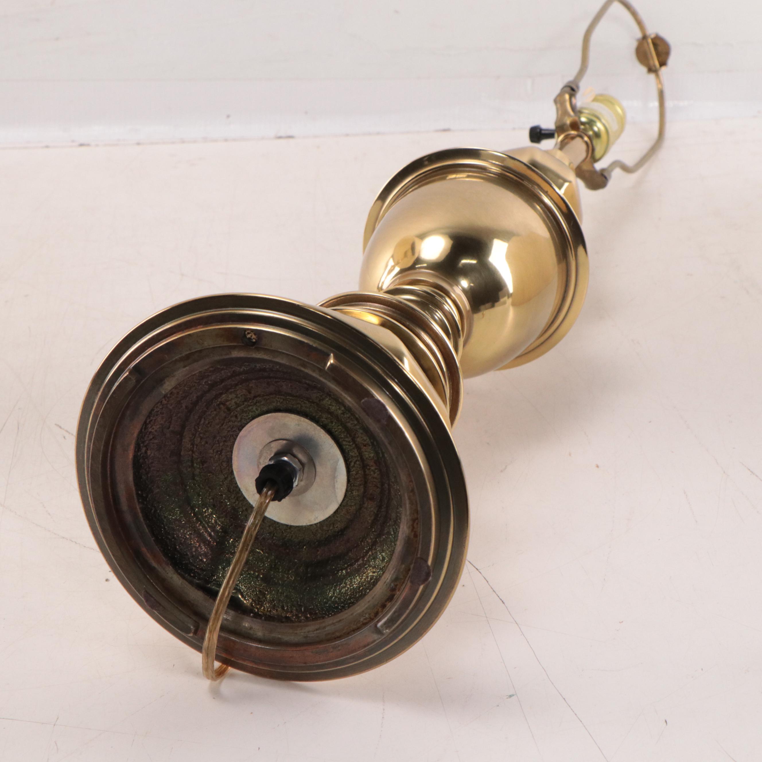 Pair of Spun Brass Neoclassical Style Table Lamps