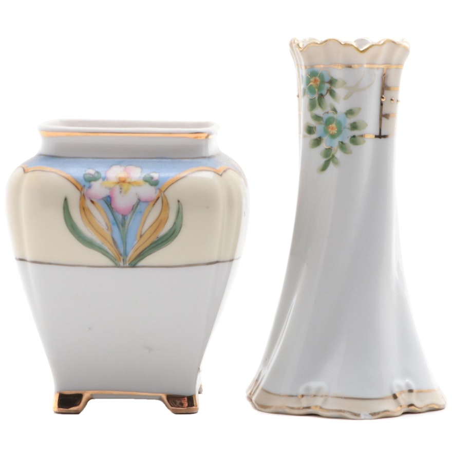 Nippon Hand-Painted Vases