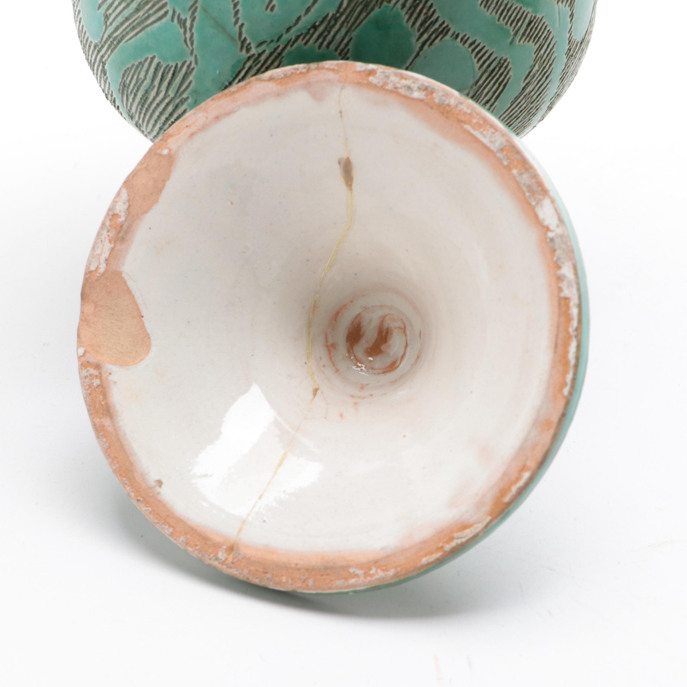 Three Pieces of Italian Glazed Pottery, Mid to Late 20th Century