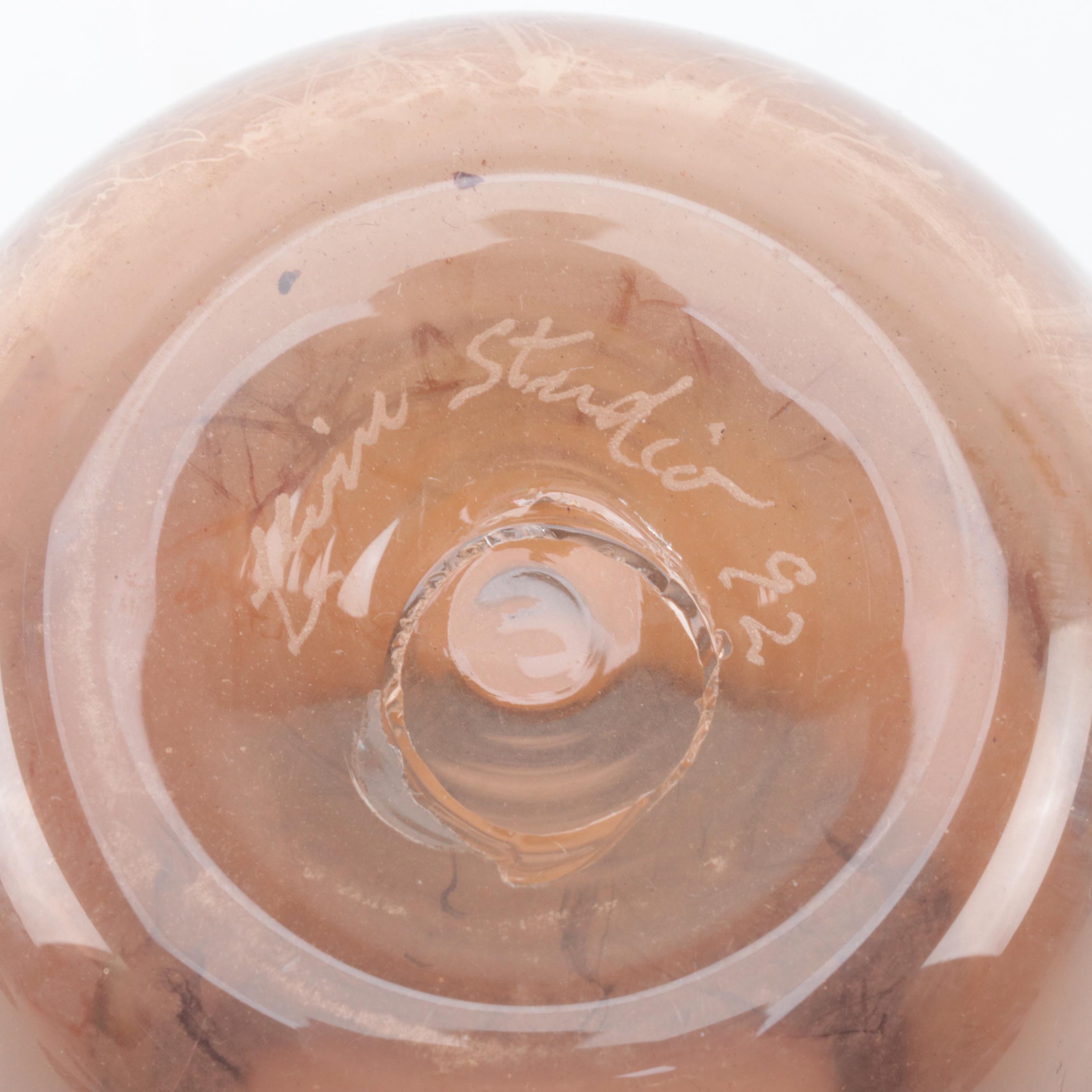 Blown Art Glass Vases and Cobalt Pitcher