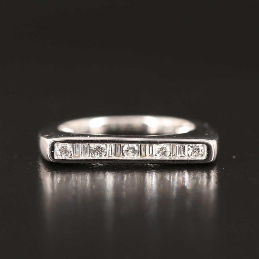 Sterling Diamond Bar Ring