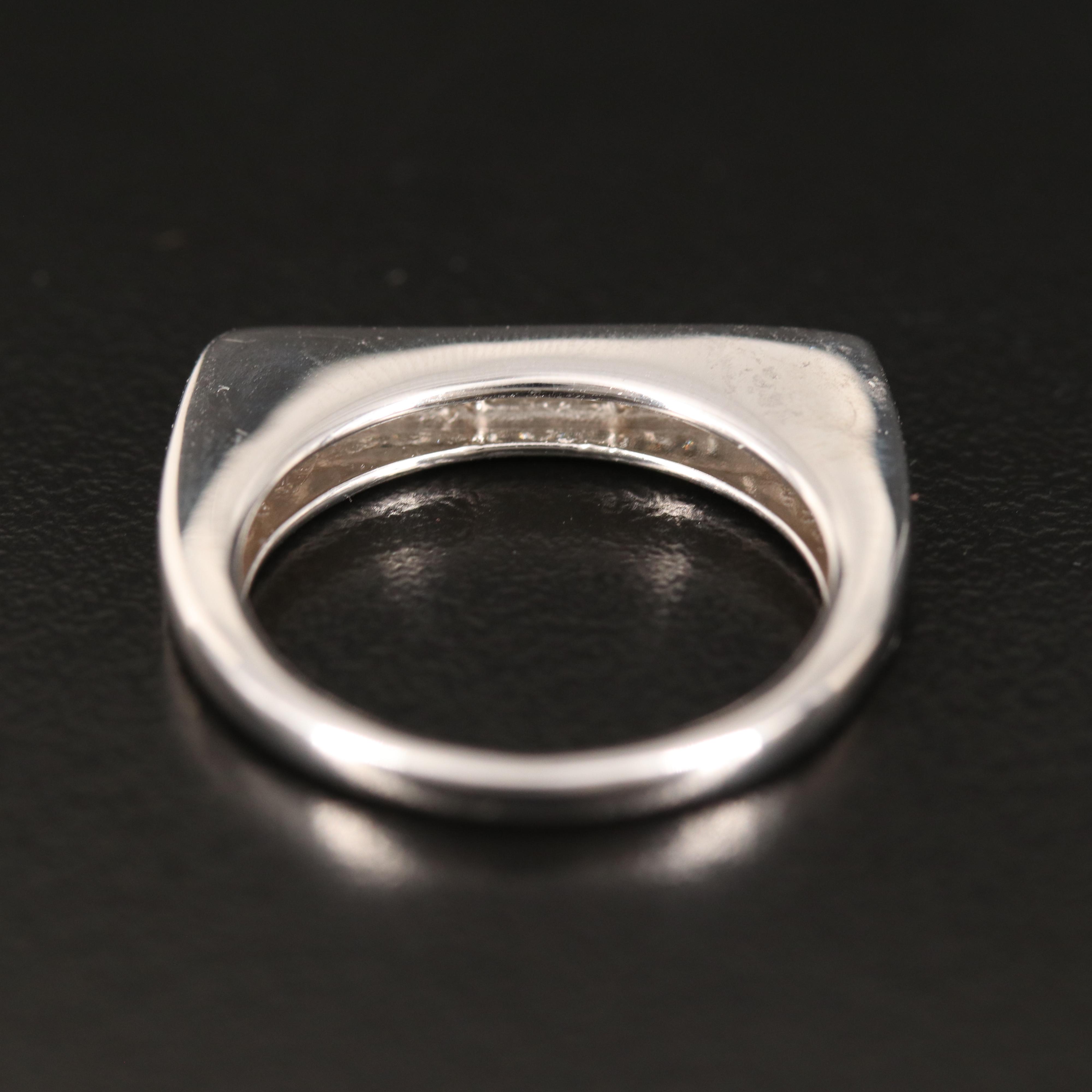 Sterling Diamond Bar Ring