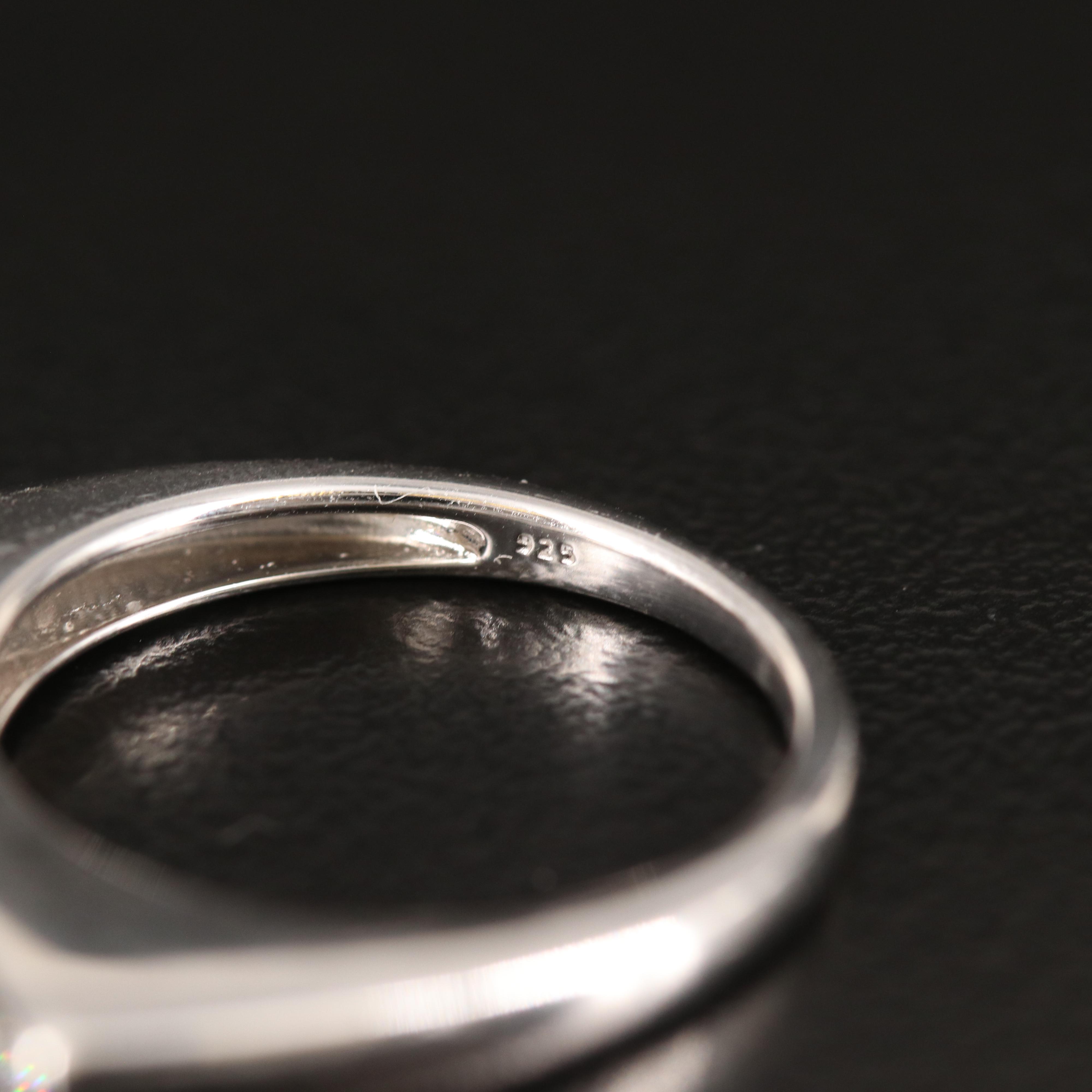 Sterling Diamond Bar Ring