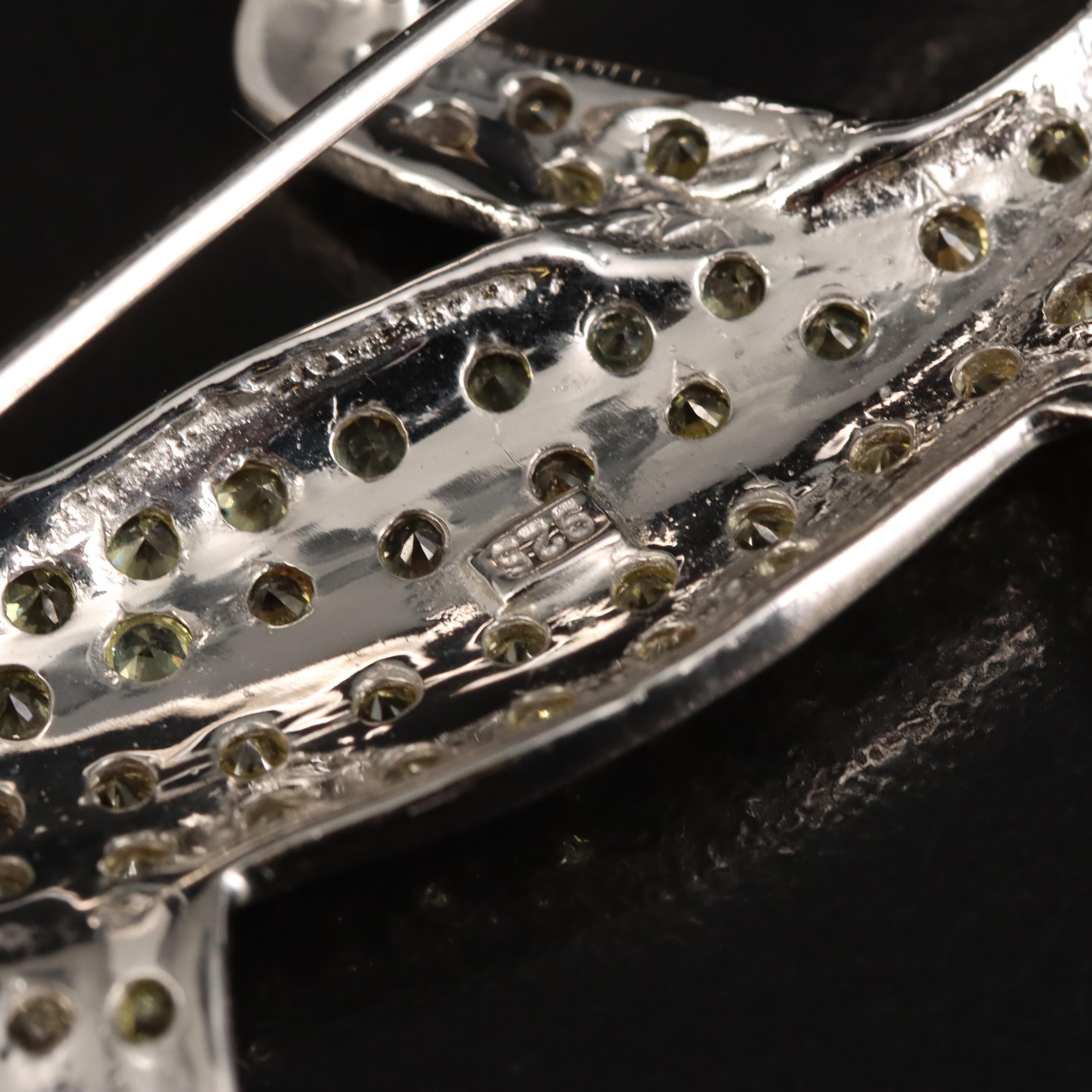 Sterling Sapphire and Tanzanite Lizard Brooch