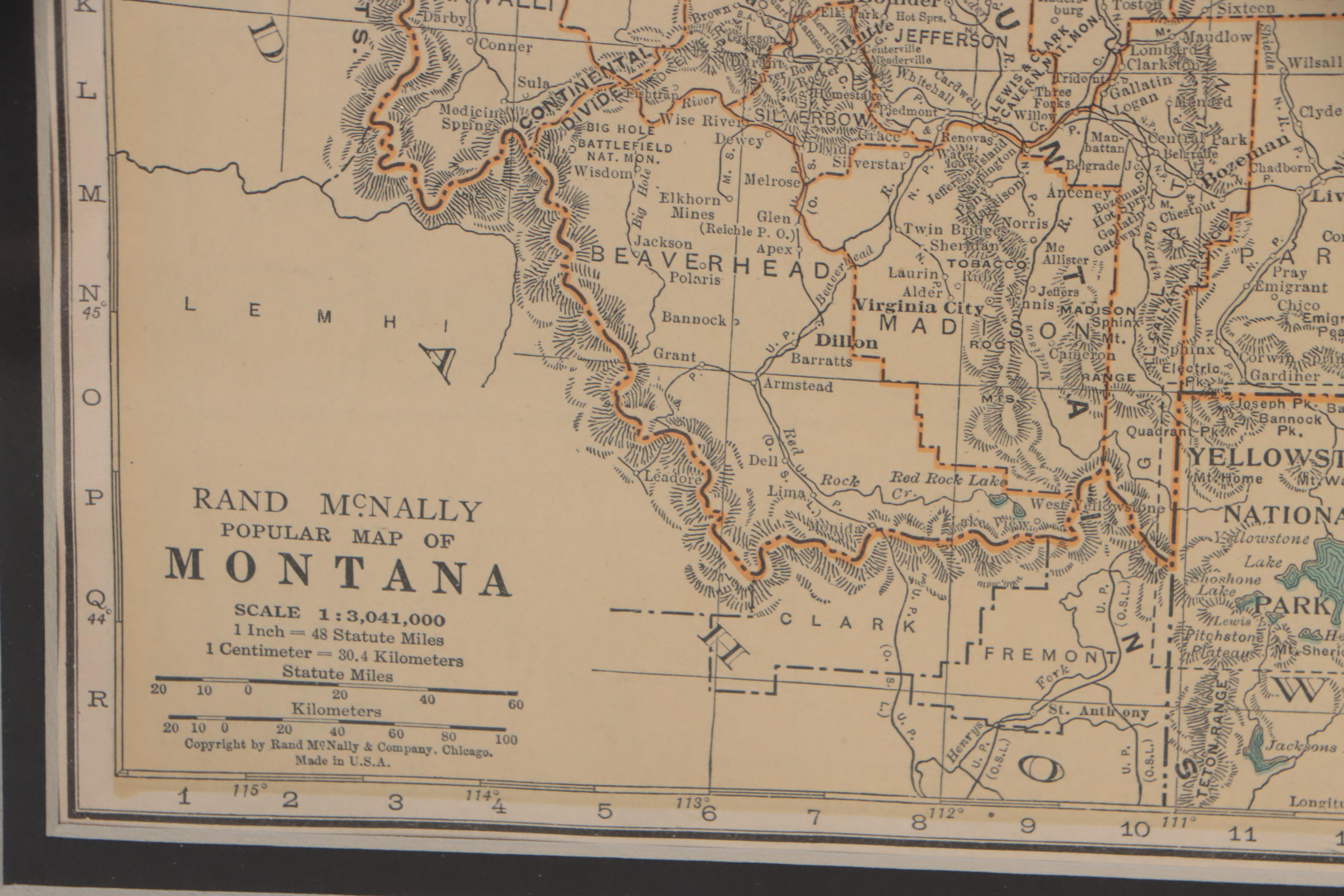 Rand, McNally & Co. Wax Engraving Map of Montana, Circa 1898