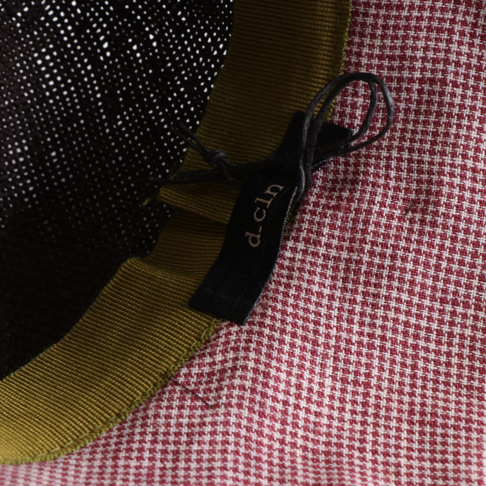 D.CLN Straw with Fabric Shaped Brim Hat and Handcrafted Straw and Fiber Hat