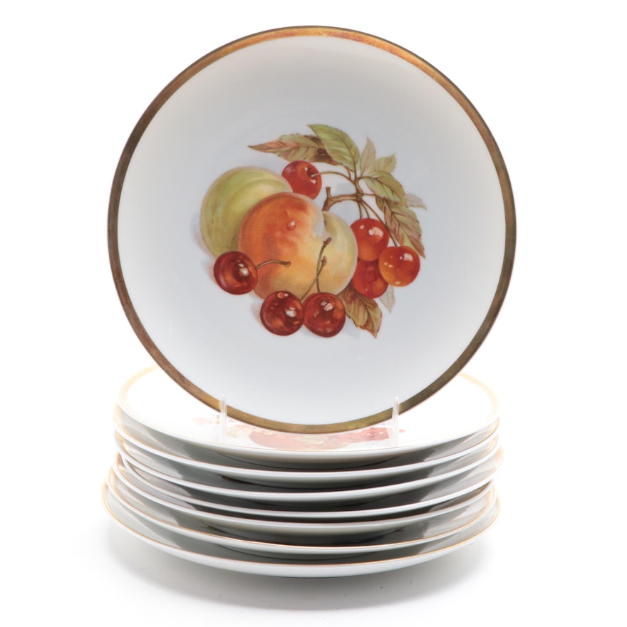 Jaeger "Harvest" and Other Porcelain Salad Plates, Mid to Late 20th Century