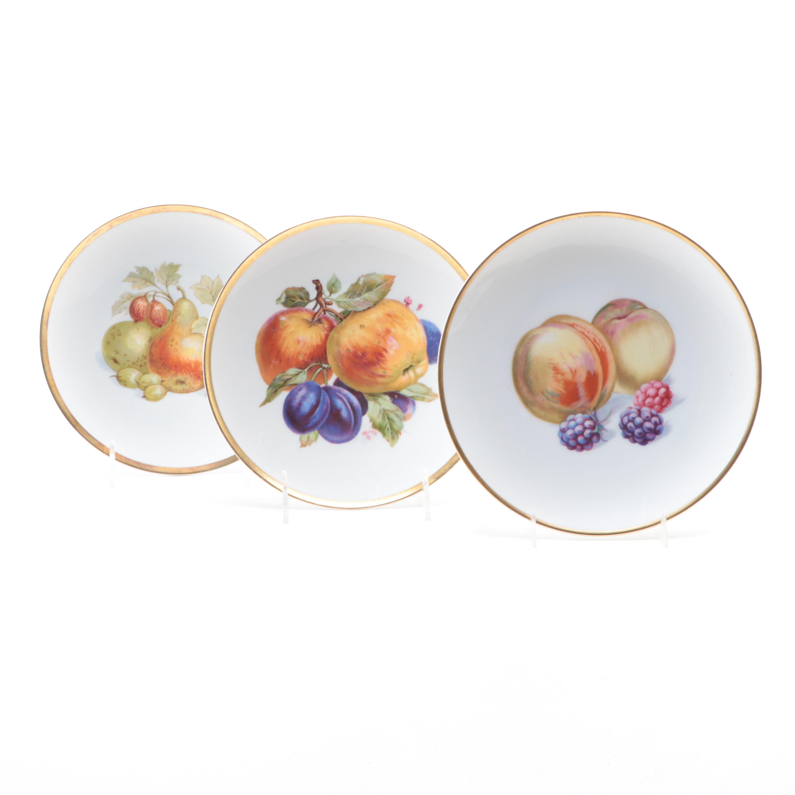 Jaeger "Harvest" and Other Porcelain Salad Plates, Mid to Late 20th Century