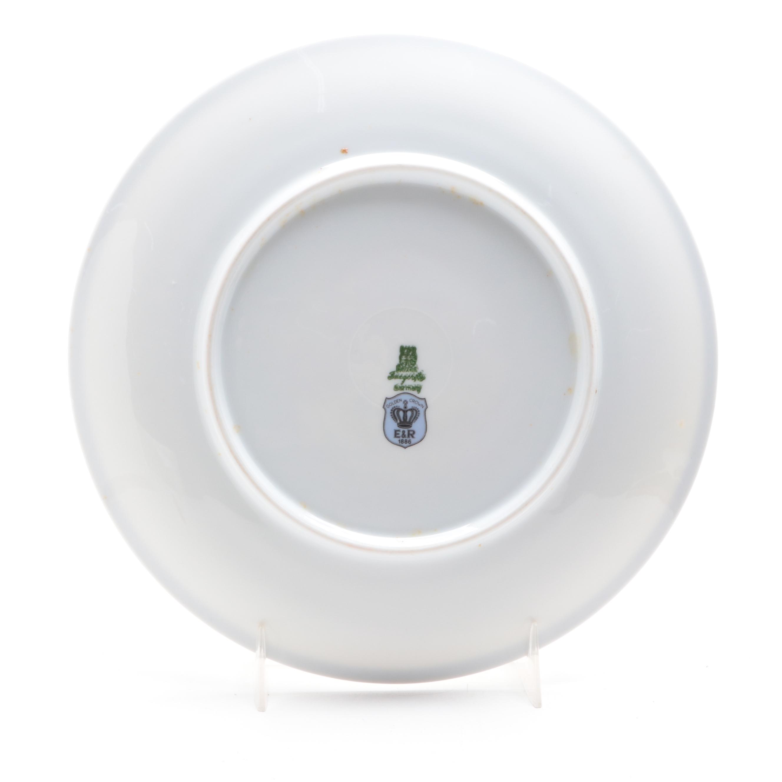 Jaeger "Harvest" and Other Porcelain Salad Plates, Mid to Late 20th Century