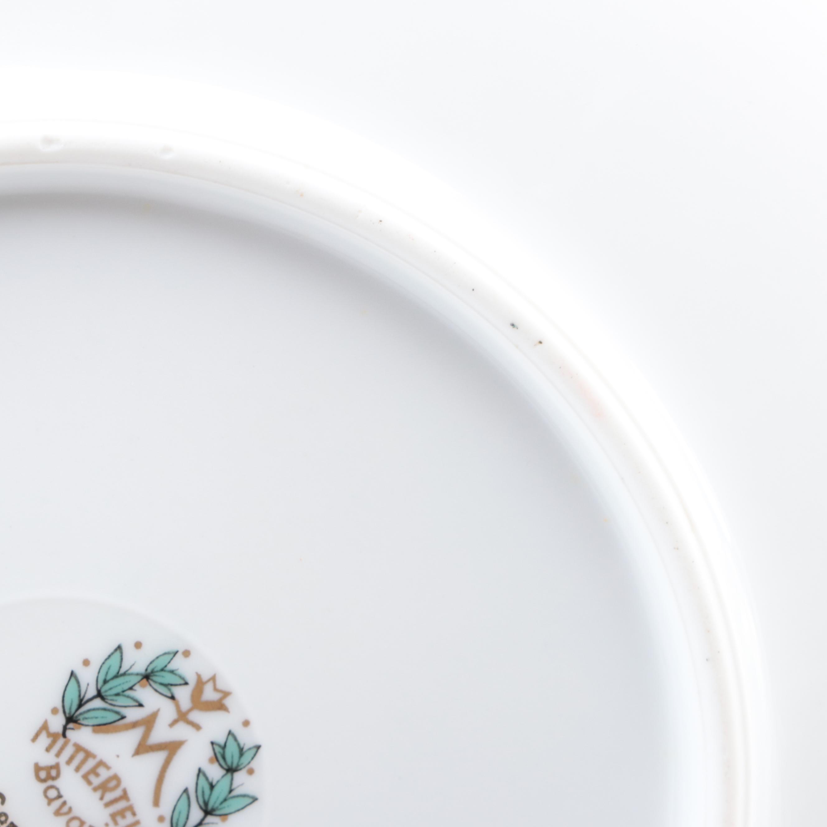 Jaeger "Harvest" and Other Porcelain Salad Plates, Mid to Late 20th Century