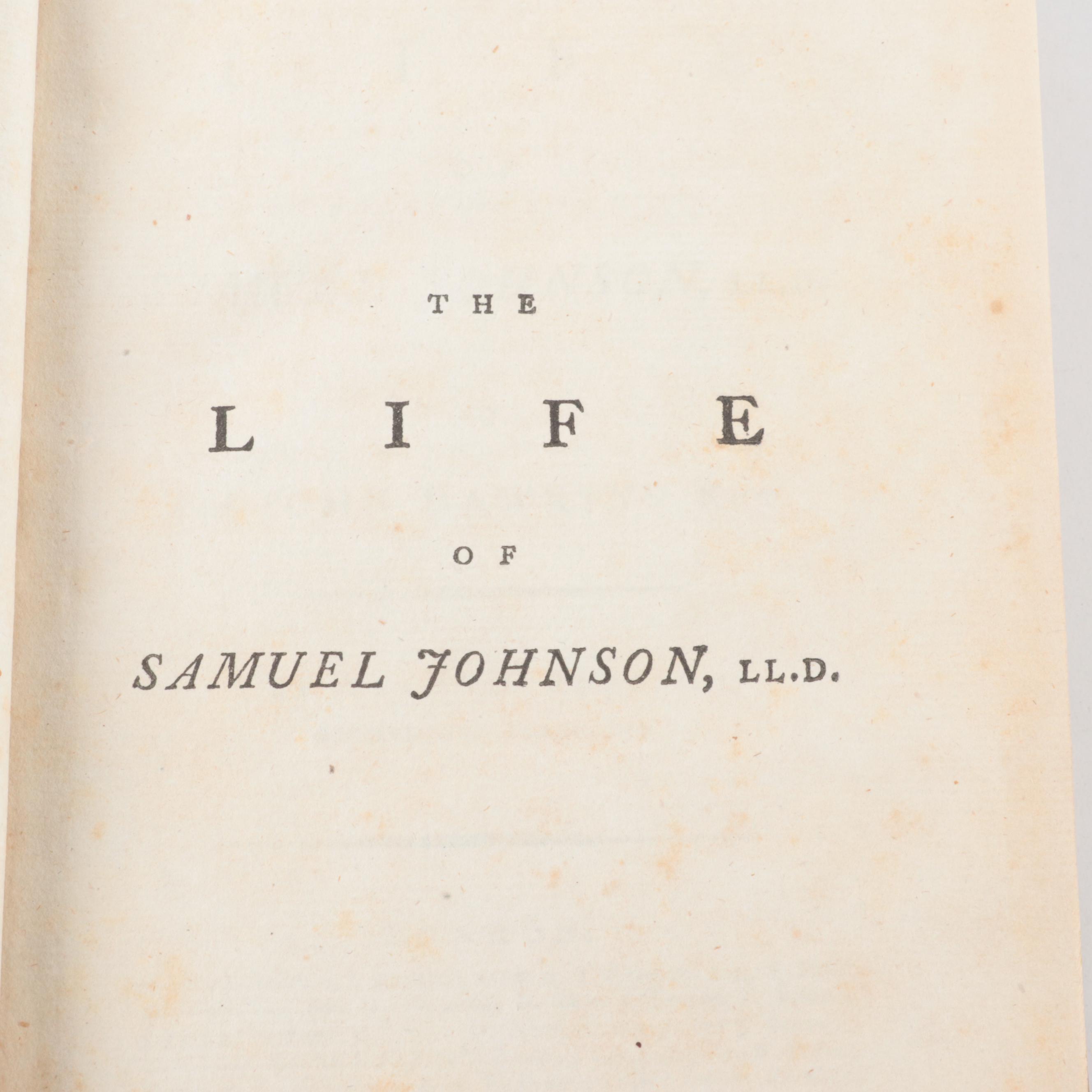 Second Edition "The Life of Samuel Johnson" by Sir John Hawkins, 1787