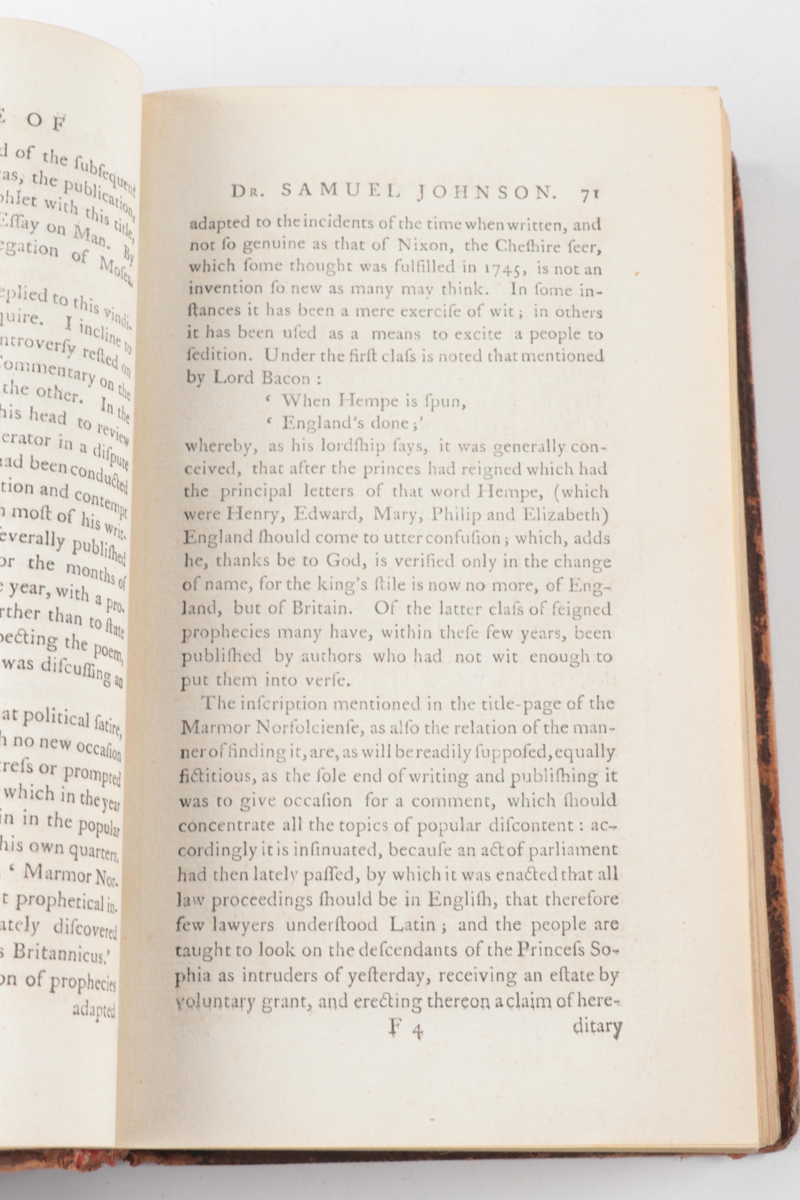 Second Edition "The Life of Samuel Johnson" by Sir John Hawkins, 1787