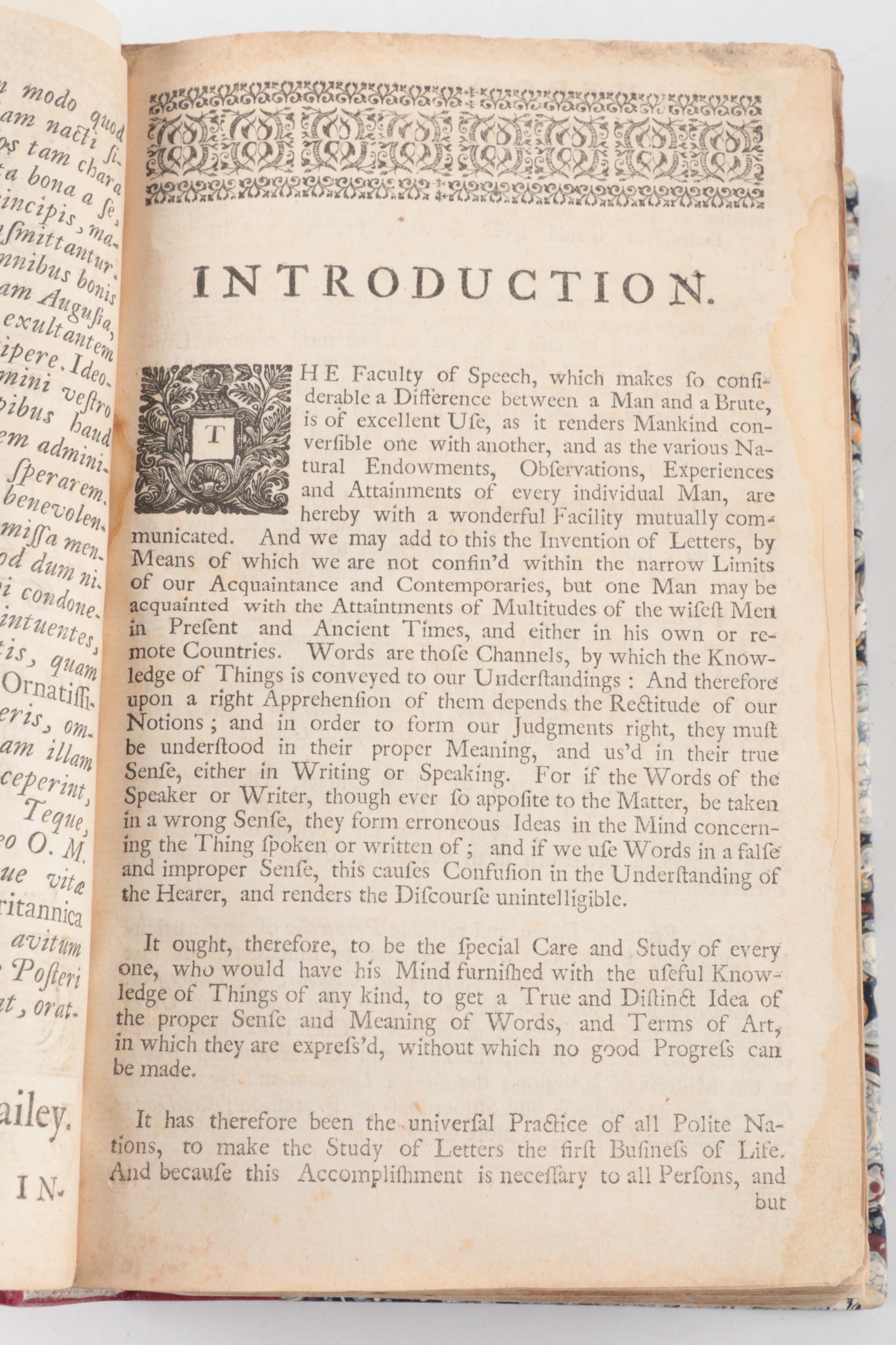 "An Universal Etymological English Dictionary" by Nathan Bailey, Late 18th C.