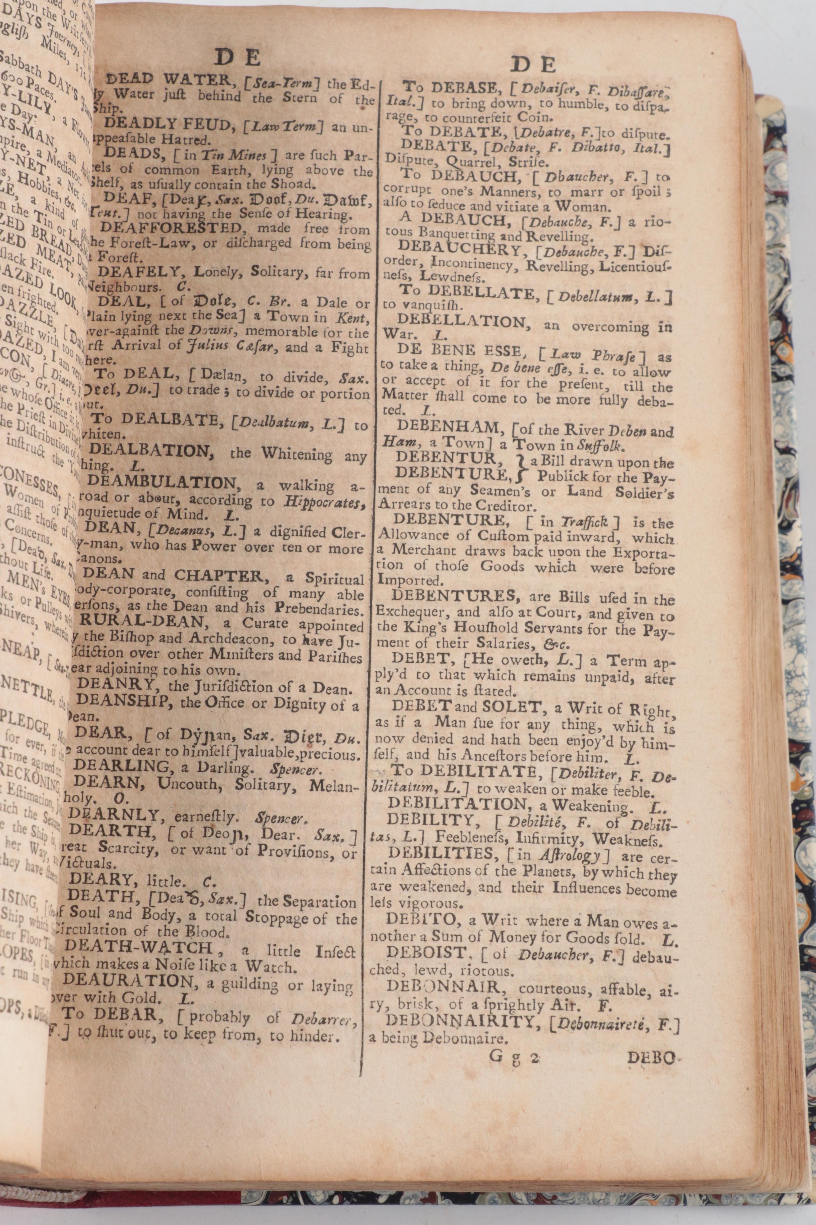 "An Universal Etymological English Dictionary" by Nathan Bailey, Late 18th C.