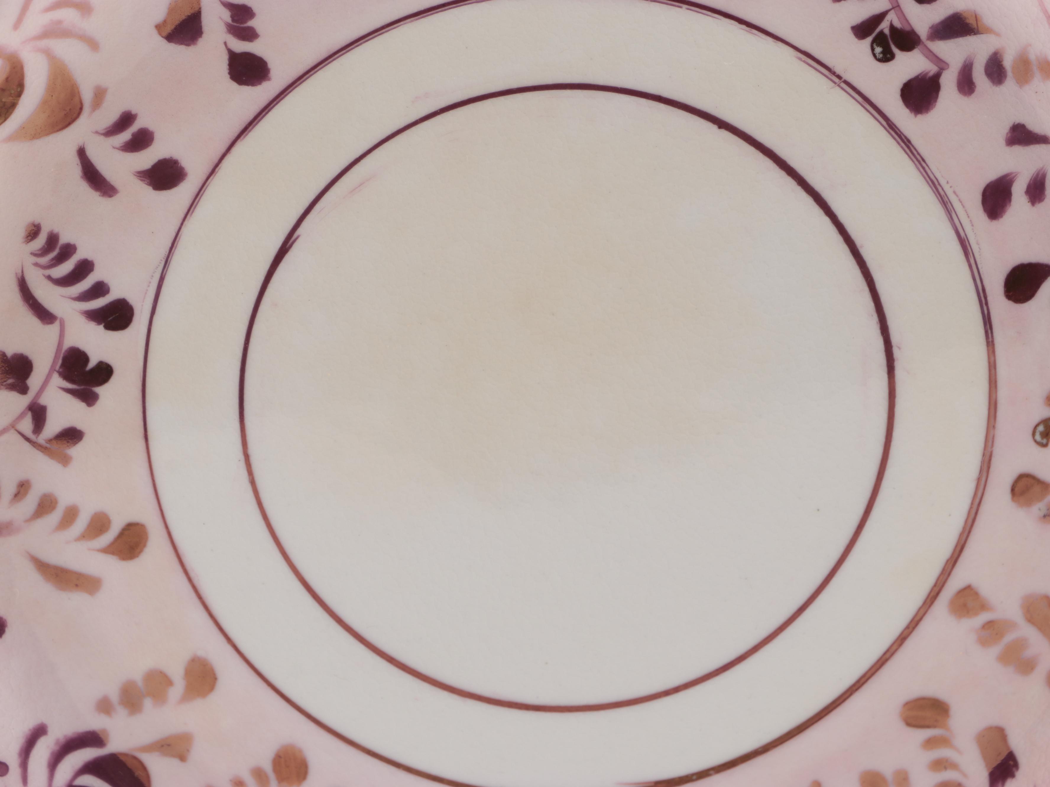 Allertons Gilt and Pink Floral English Porcelain Serveware