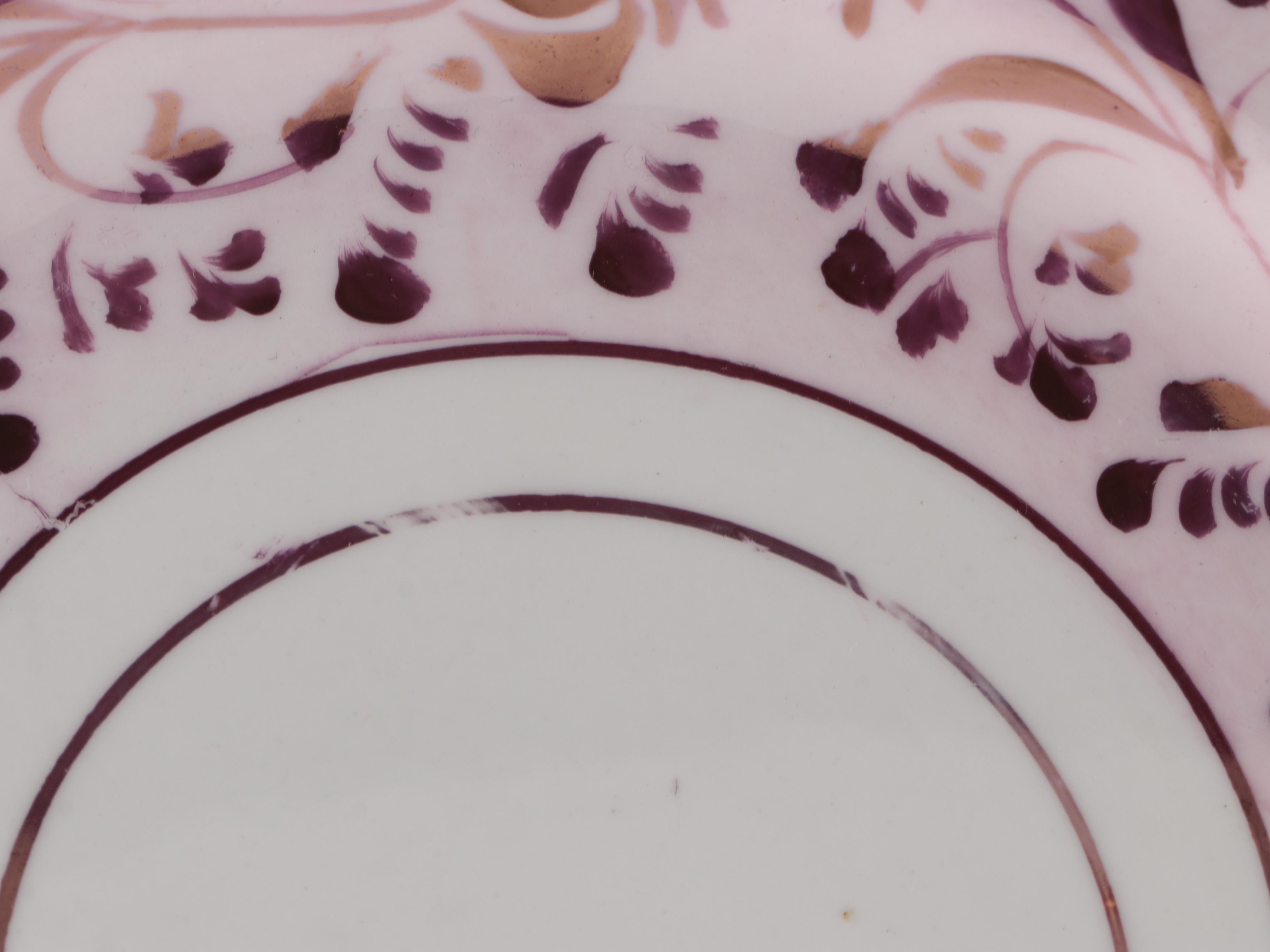 Allertons Gilt and Pink Floral English Porcelain Serveware