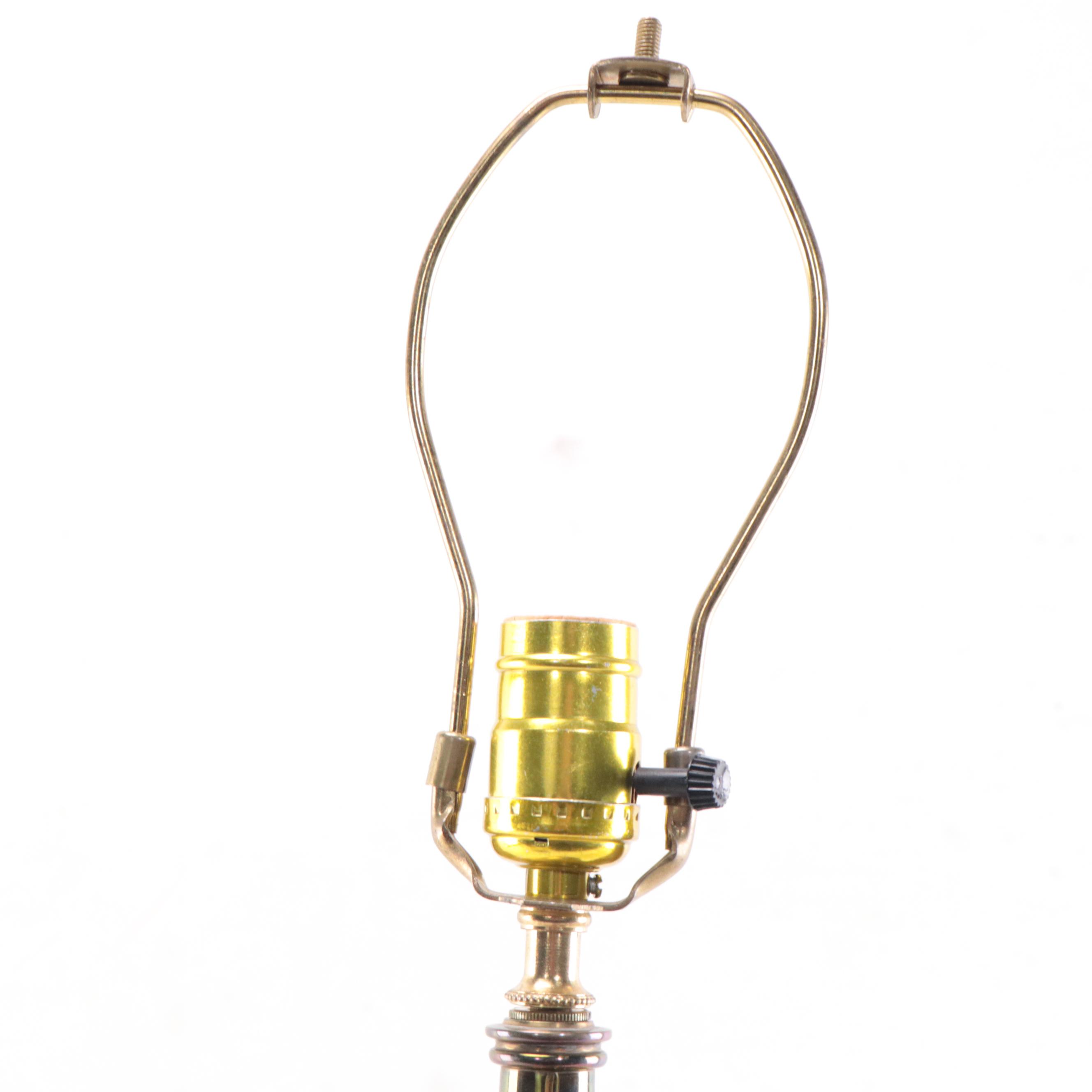 Stiffel Hollywood Regency Brass and Enamel Table Lamp, Mid/Late 20th Century